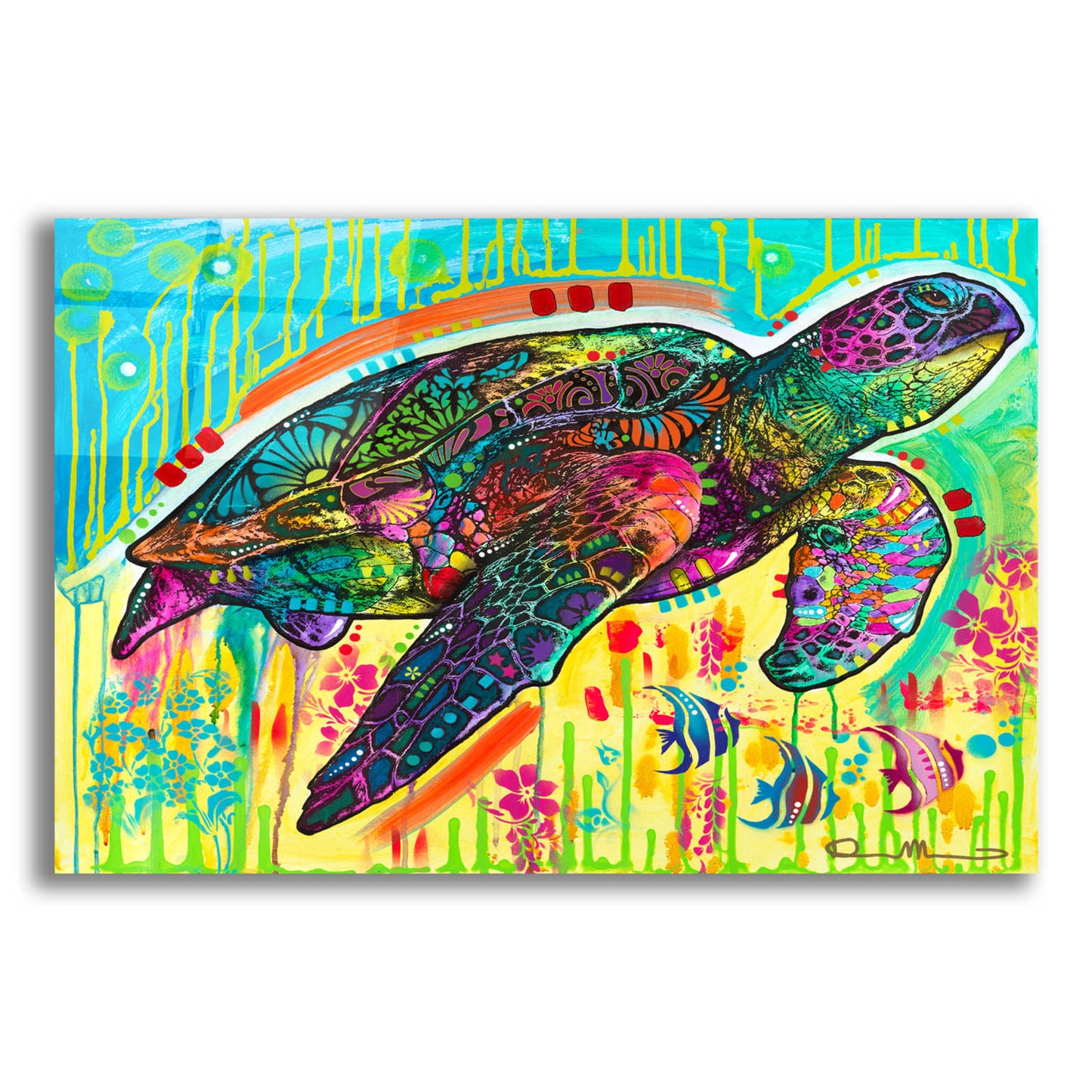 Epic Art 'Sea Turtle' by Dean Russo, Acrylic Glass Wall Art,16x12