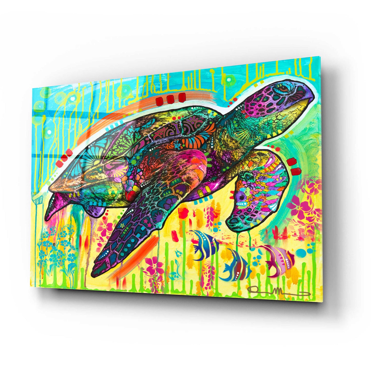 Epic Art 'Sea Turtle' by Dean Russo, Acrylic Glass Wall Art,24x16