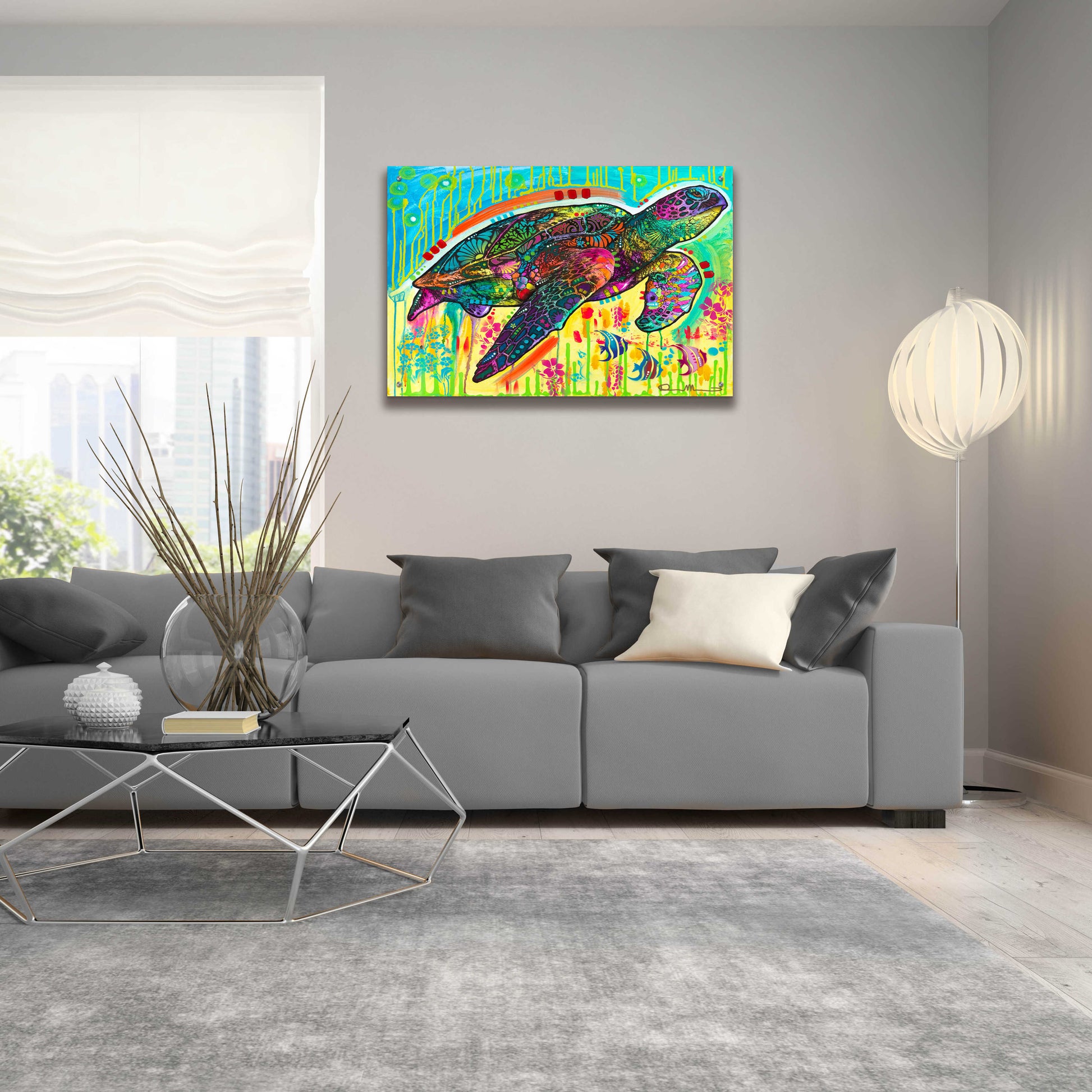 Epic Art 'Sea Turtle' by Dean Russo, Acrylic Glass Wall Art,36x24