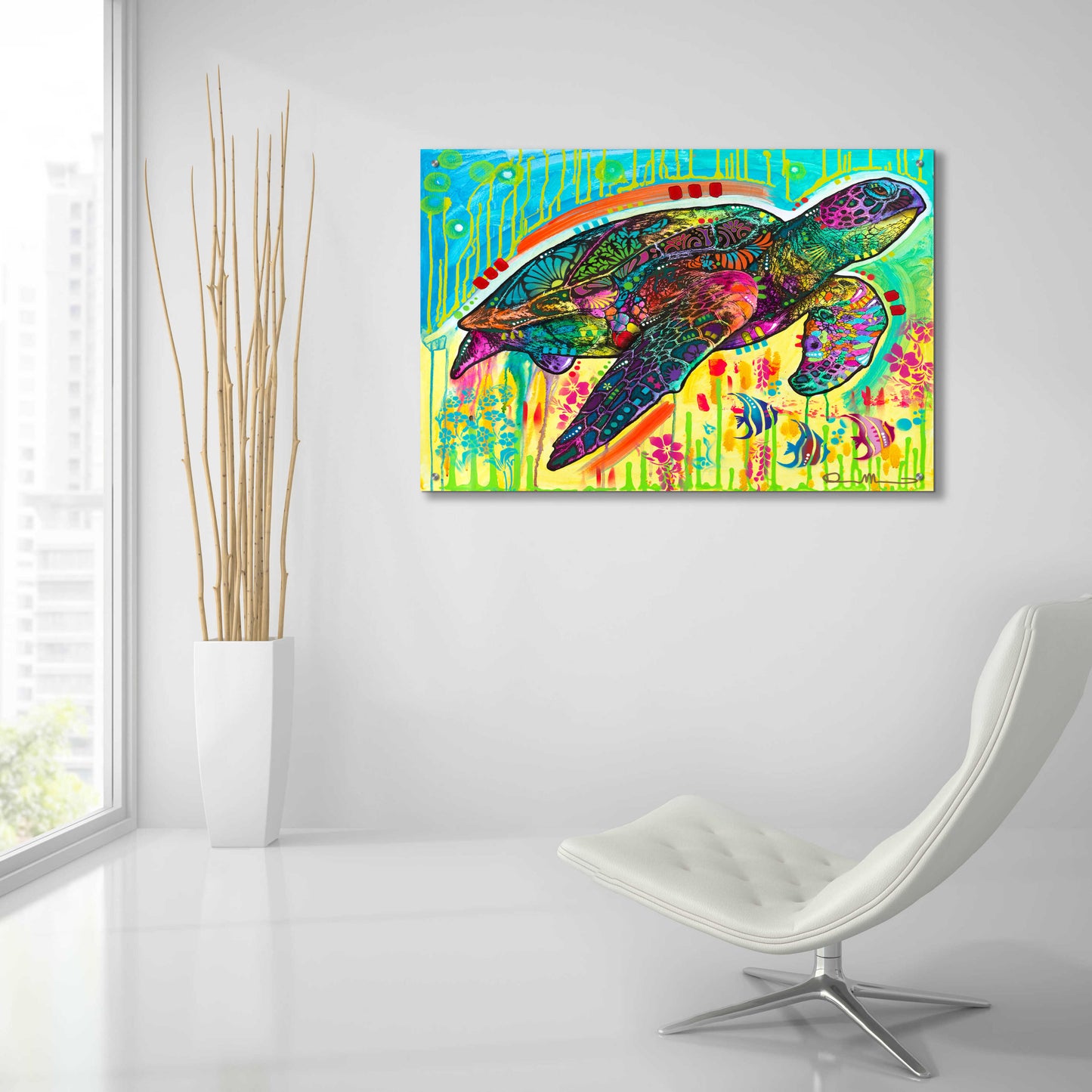 Epic Art 'Sea Turtle' by Dean Russo, Acrylic Glass Wall Art,36x24