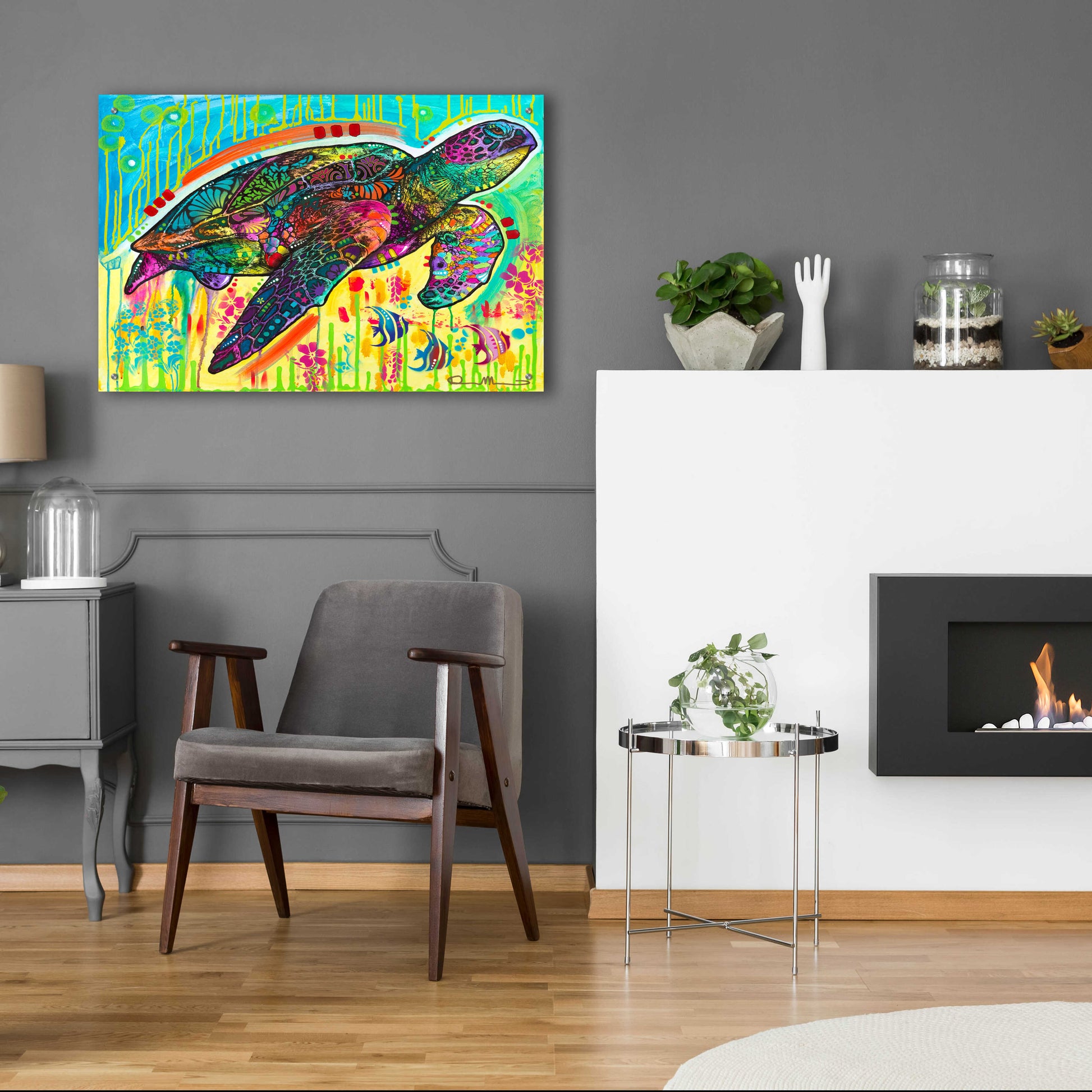 Epic Art 'Sea Turtle' by Dean Russo, Acrylic Glass Wall Art,36x24