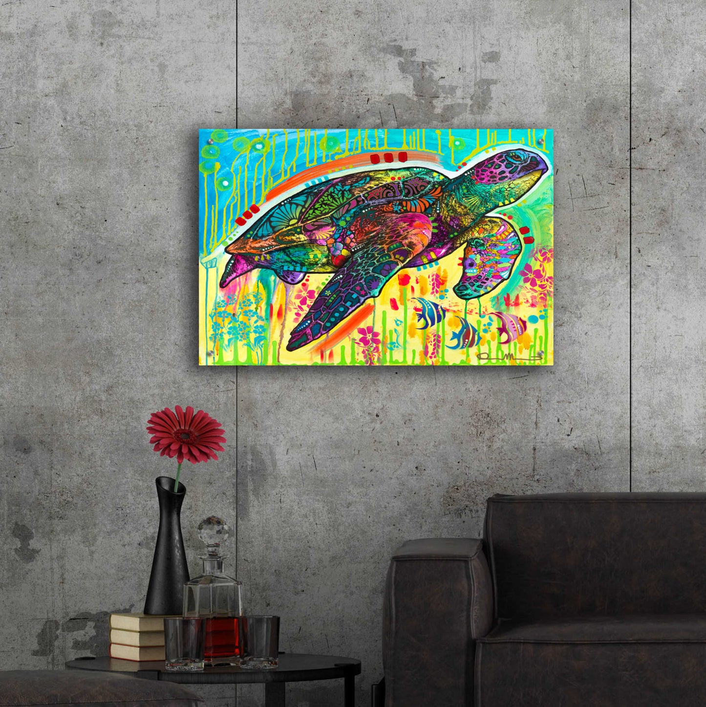 Epic Art 'Sea Turtle' by Dean Russo, Acrylic Glass Wall Art,36x24