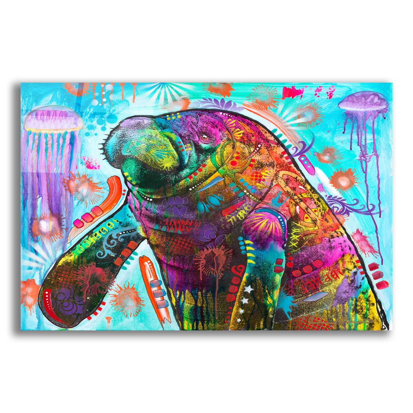 Epic Art 'Manatee' by Dean Russo, Acrylic Glass Wall Art,16x12