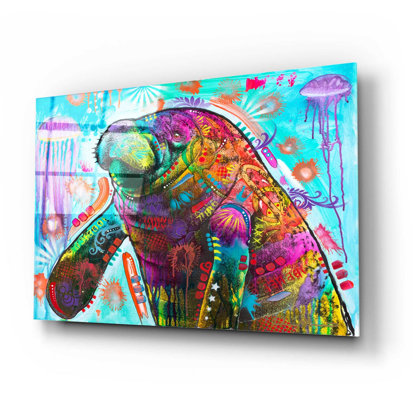 Epic Art 'Manatee' by Dean Russo, Acrylic Glass Wall Art,24x16