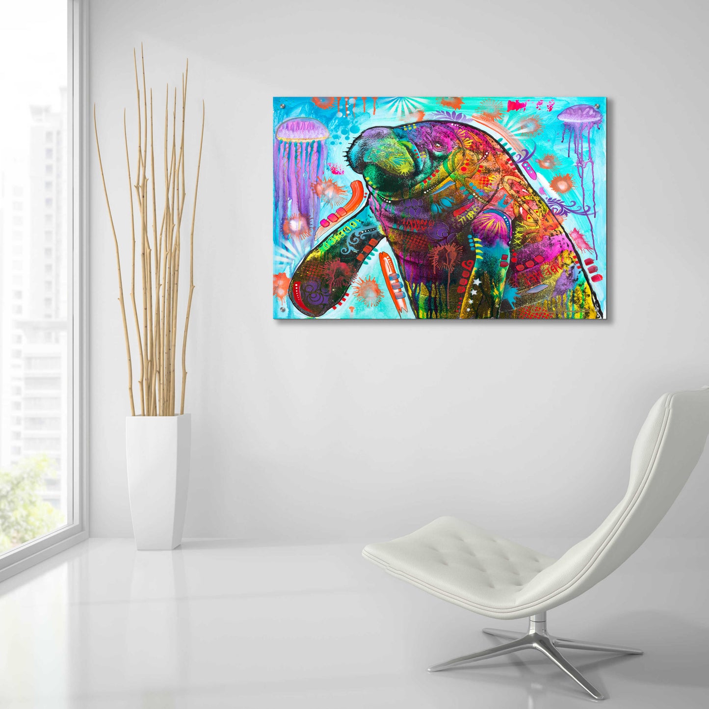Epic Art 'Manatee' by Dean Russo, Acrylic Glass Wall Art,36x24