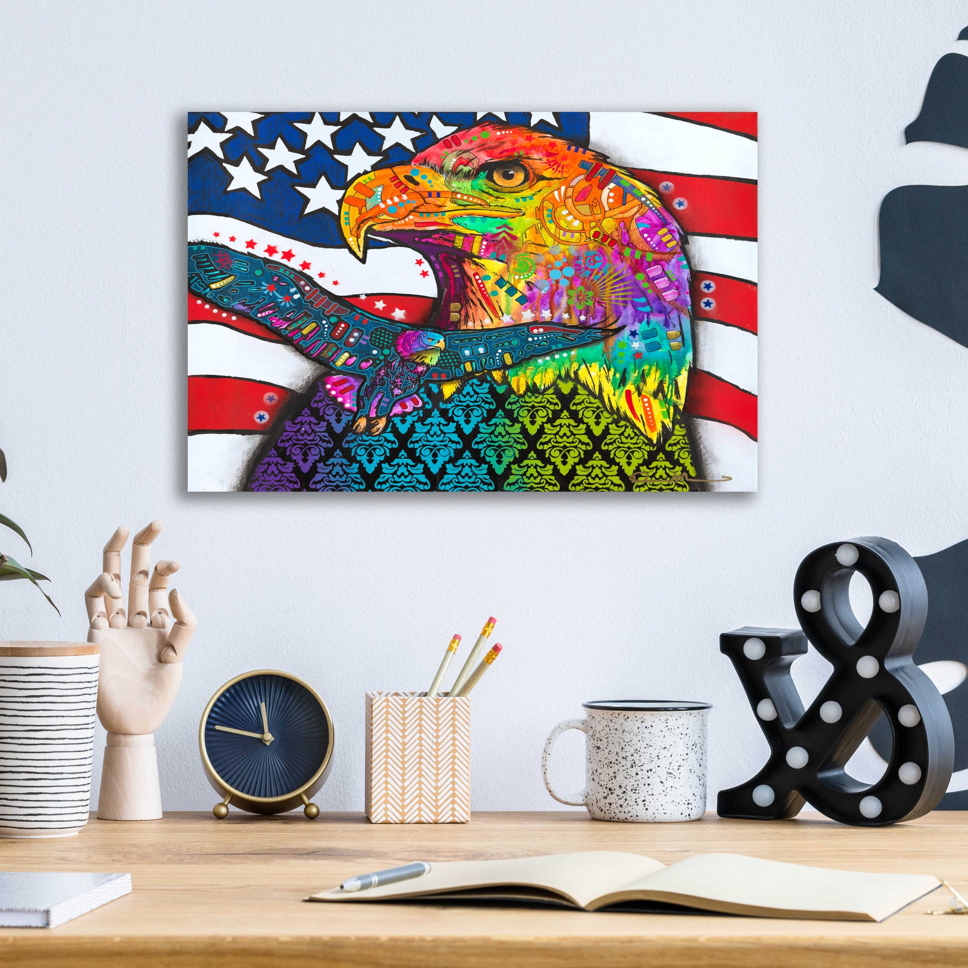 Epic Art 'American Eagle' by Dean Russo, Acrylic Glass Wall Art,16x12