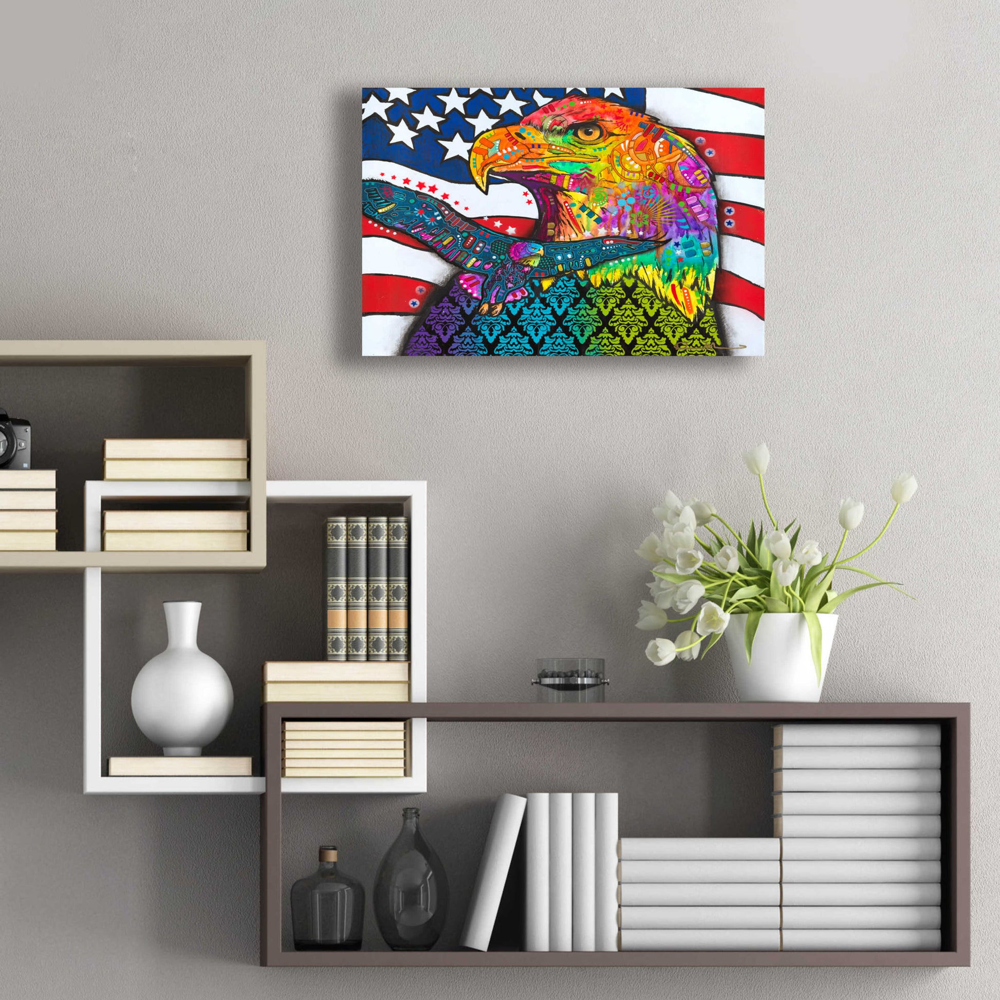 Epic Art 'American Eagle' by Dean Russo, Acrylic Glass Wall Art,24x16