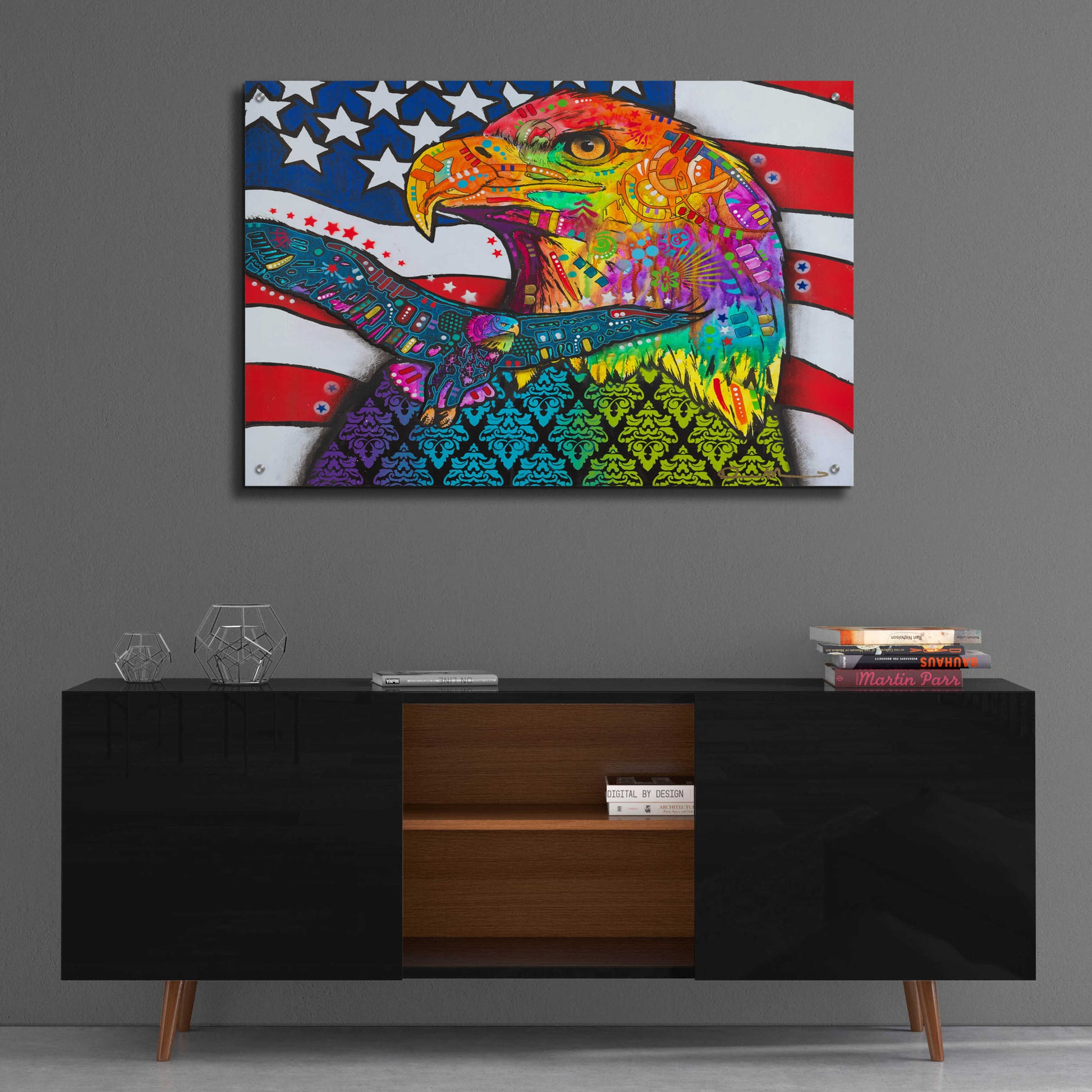 Epic Art 'American Eagle' by Dean Russo, Acrylic Glass Wall Art,36x24