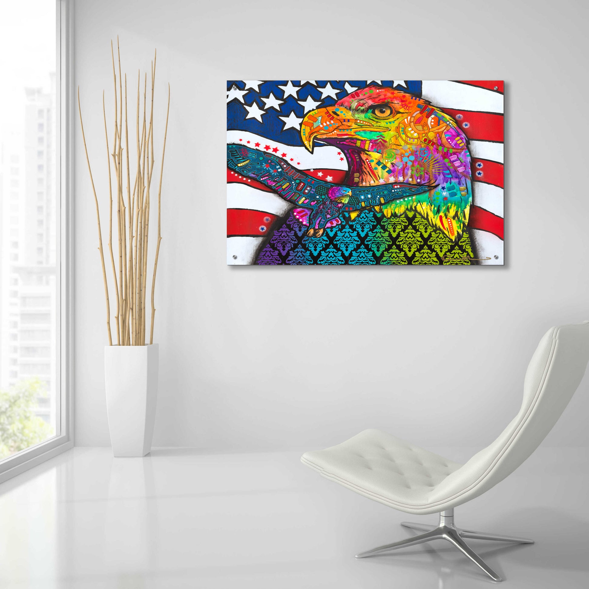 Epic Art 'American Eagle' by Dean Russo, Acrylic Glass Wall Art,36x24