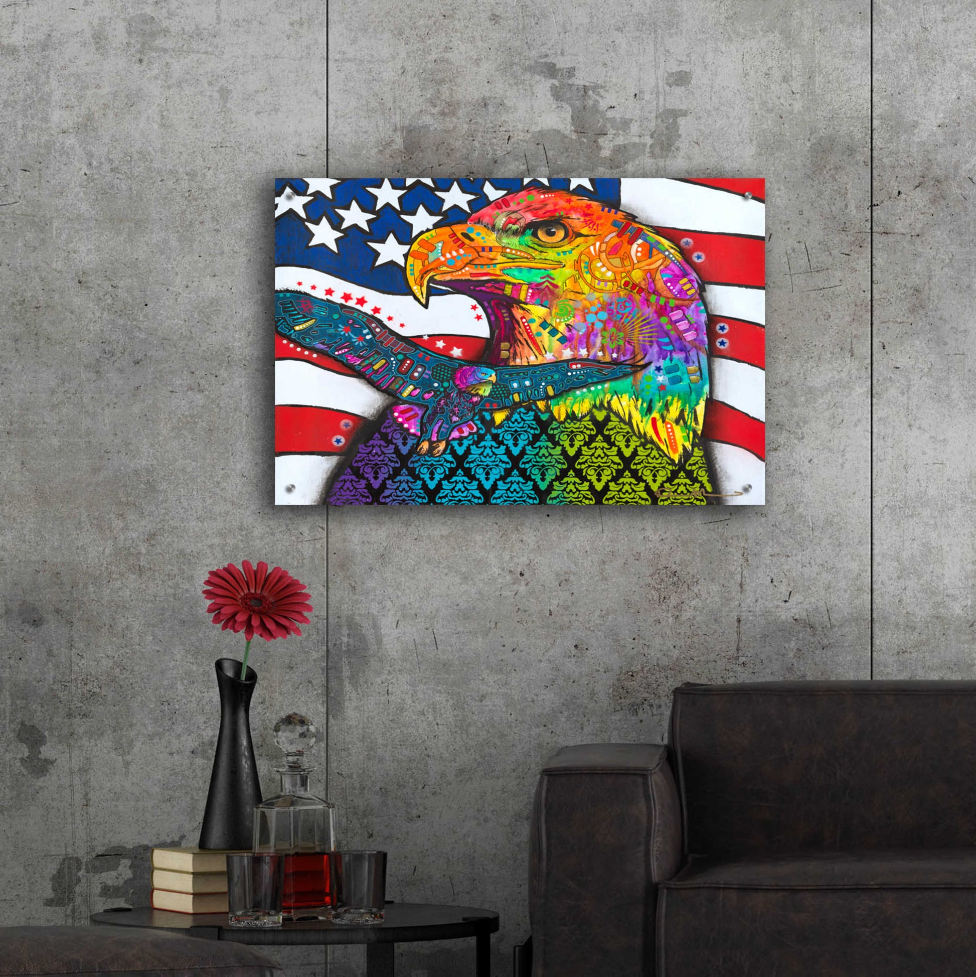 Epic Art 'American Eagle' by Dean Russo, Acrylic Glass Wall Art,36x24