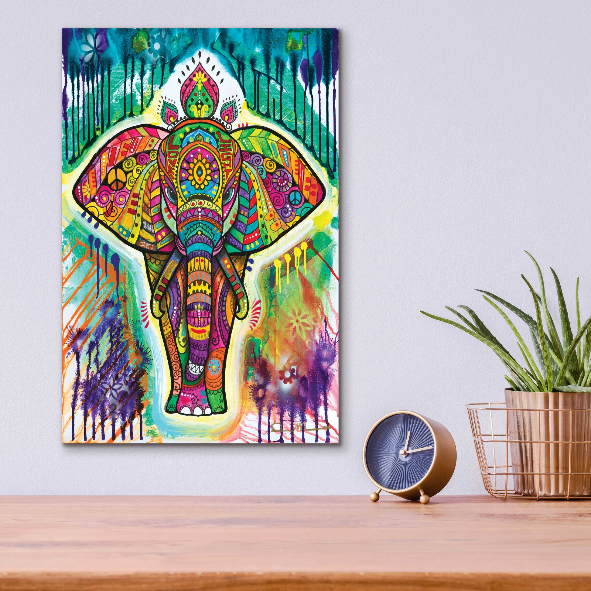 Epic Art 'Elephant 4' by Dean Russo, Acrylic Glass Wall Art,12x16