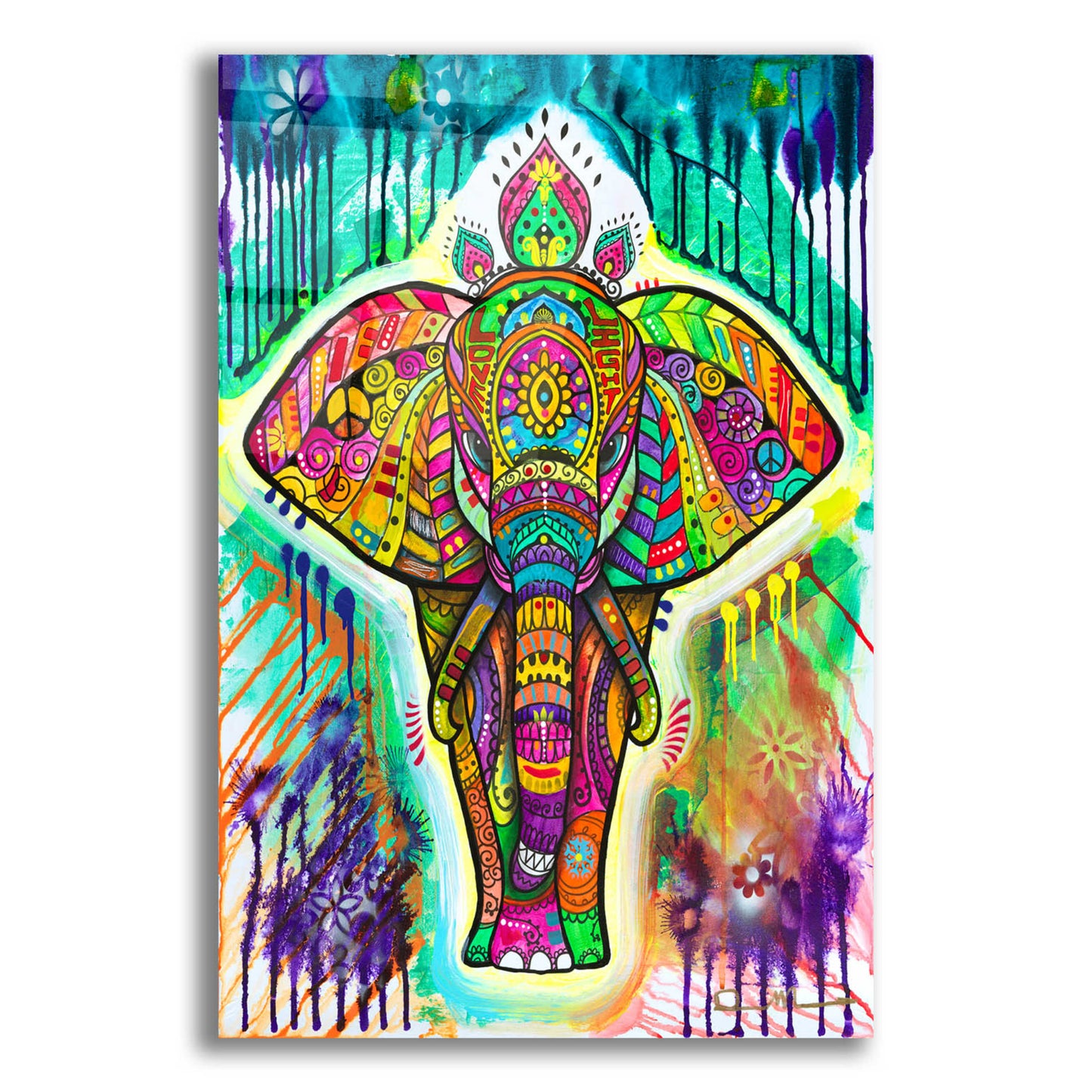 Epic Art 'Elephant 4' by Dean Russo, Acrylic Glass Wall Art,12x16