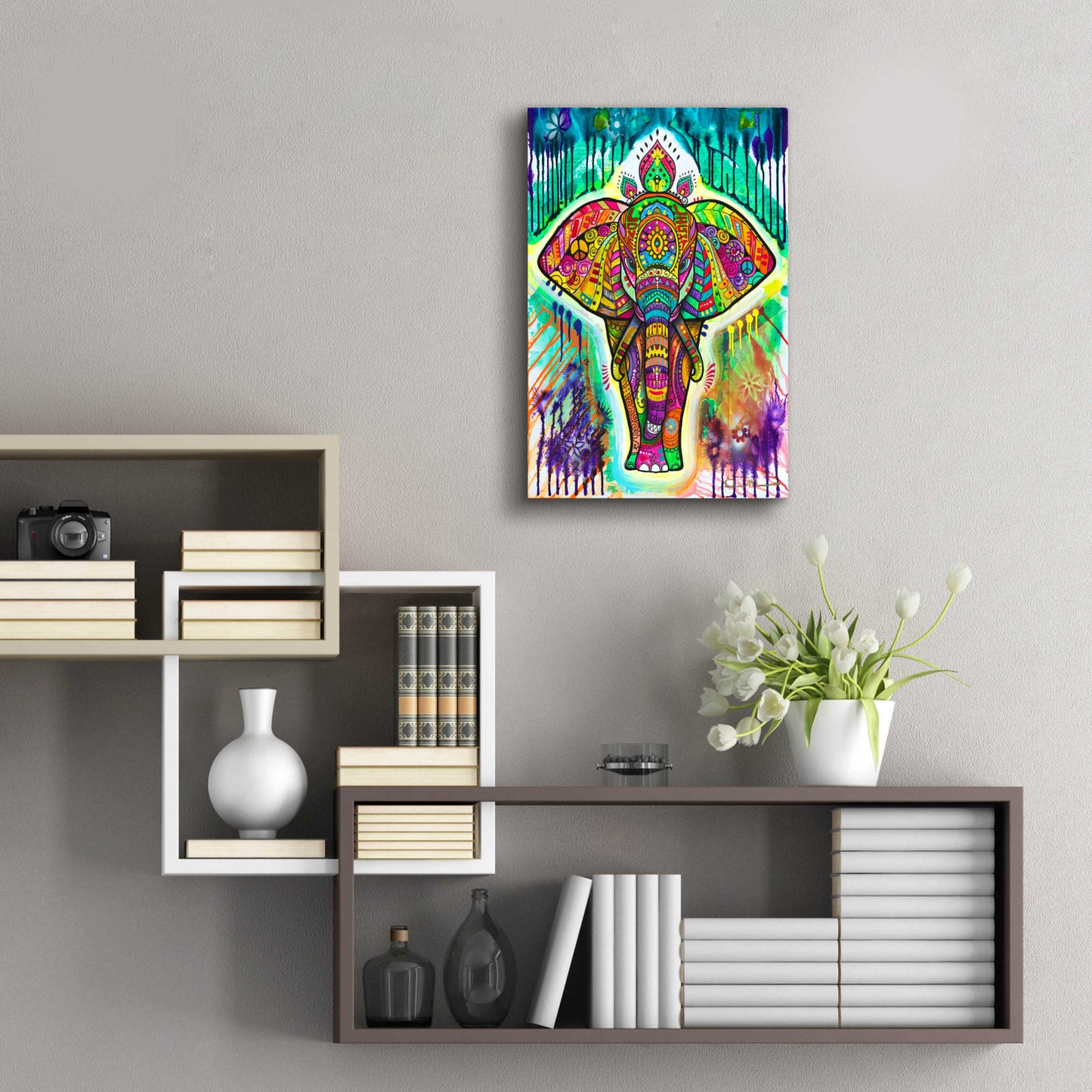 Epic Art 'Elephant 4' by Dean Russo, Acrylic Glass Wall Art,16x24