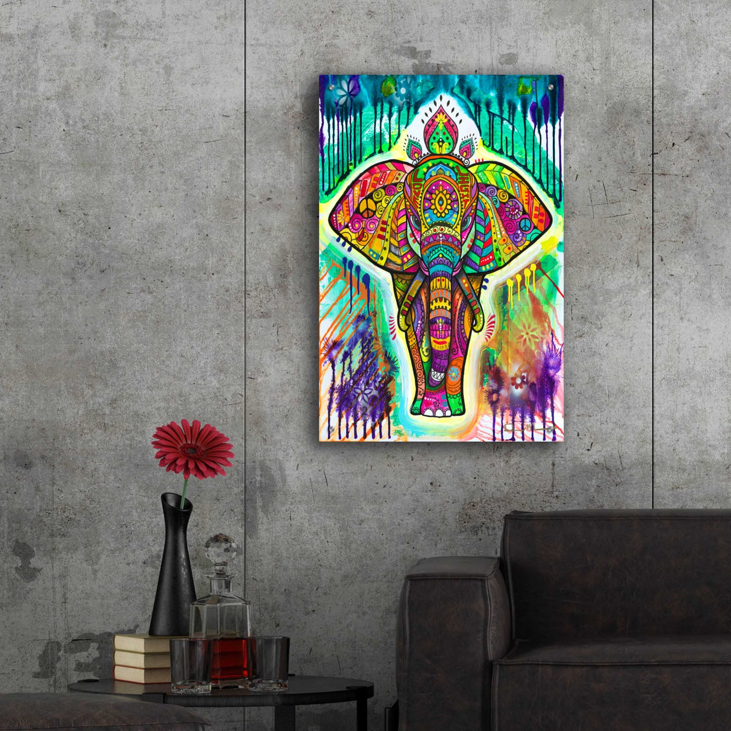 Epic Art 'Elephant 4' by Dean Russo, Acrylic Glass Wall Art,24x36