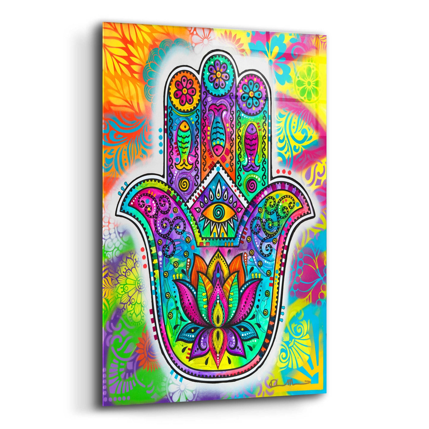 Epic Art 'Hamsa 2' by Dean Russo, Acrylic Glass Wall Art,12x16