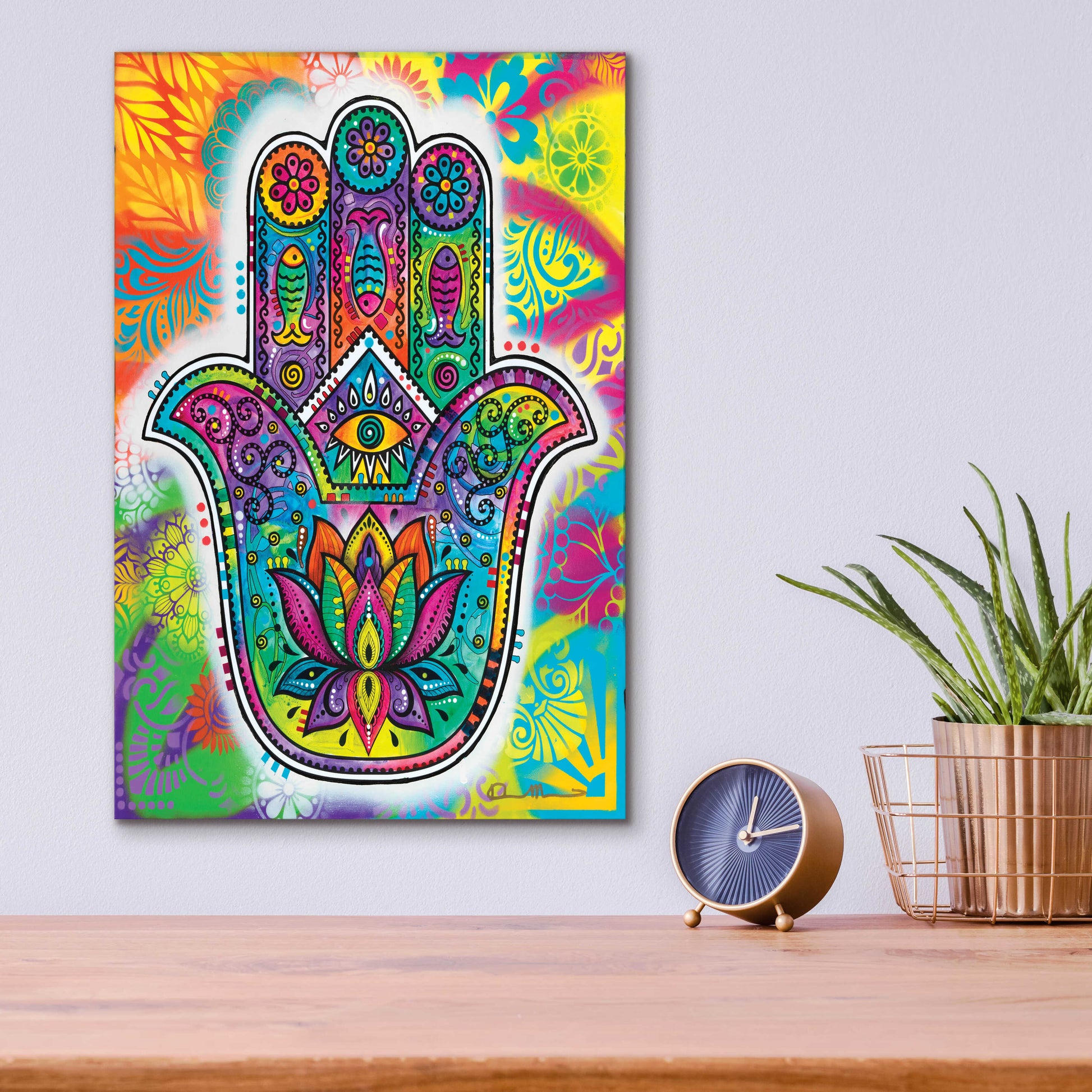 Epic Art 'Hamsa 2' by Dean Russo, Acrylic Glass Wall Art,12x16