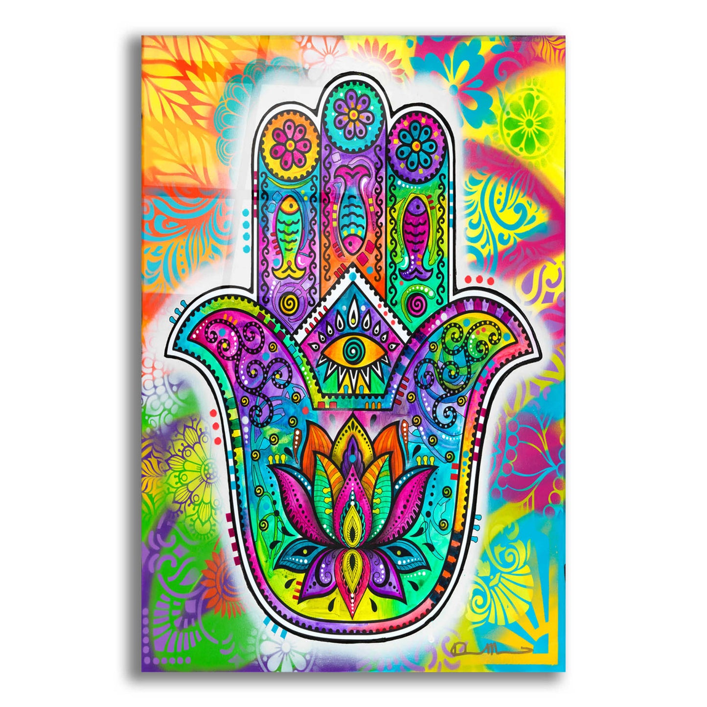 Epic Art 'Hamsa 2' by Dean Russo, Acrylic Glass Wall Art,12x16