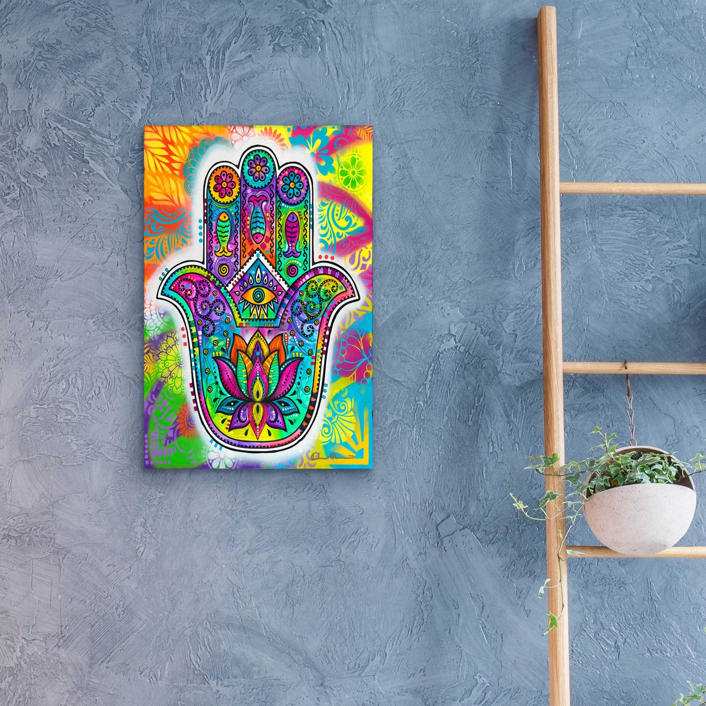 Epic Art 'Hamsa 2' by Dean Russo, Acrylic Glass Wall Art,16x24