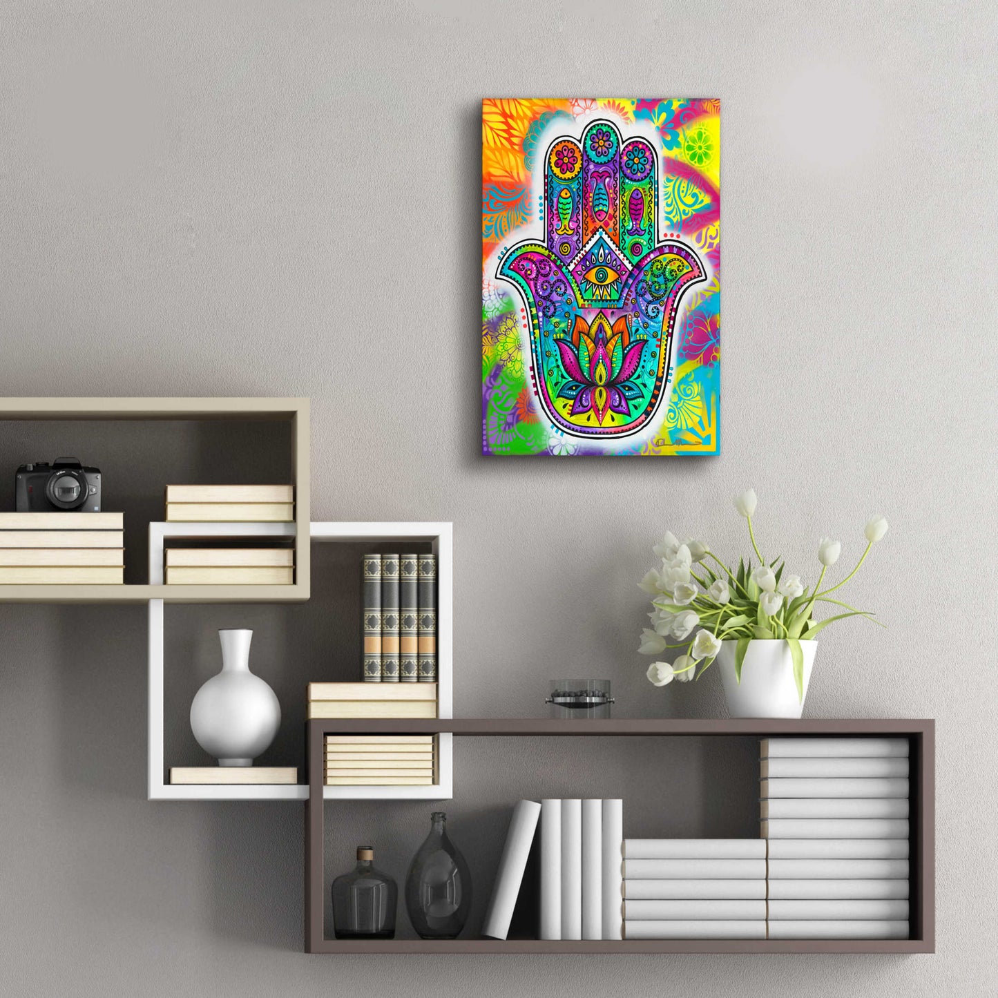 Epic Art 'Hamsa 2' by Dean Russo, Acrylic Glass Wall Art,16x24