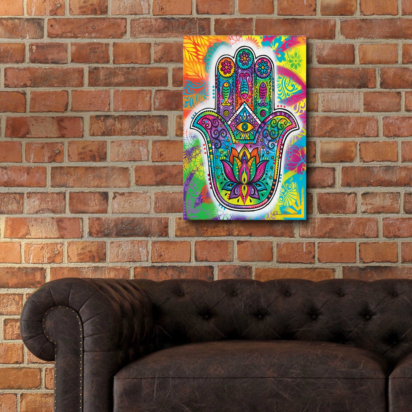 Epic Art 'Hamsa 2' by Dean Russo, Acrylic Glass Wall Art,16x24