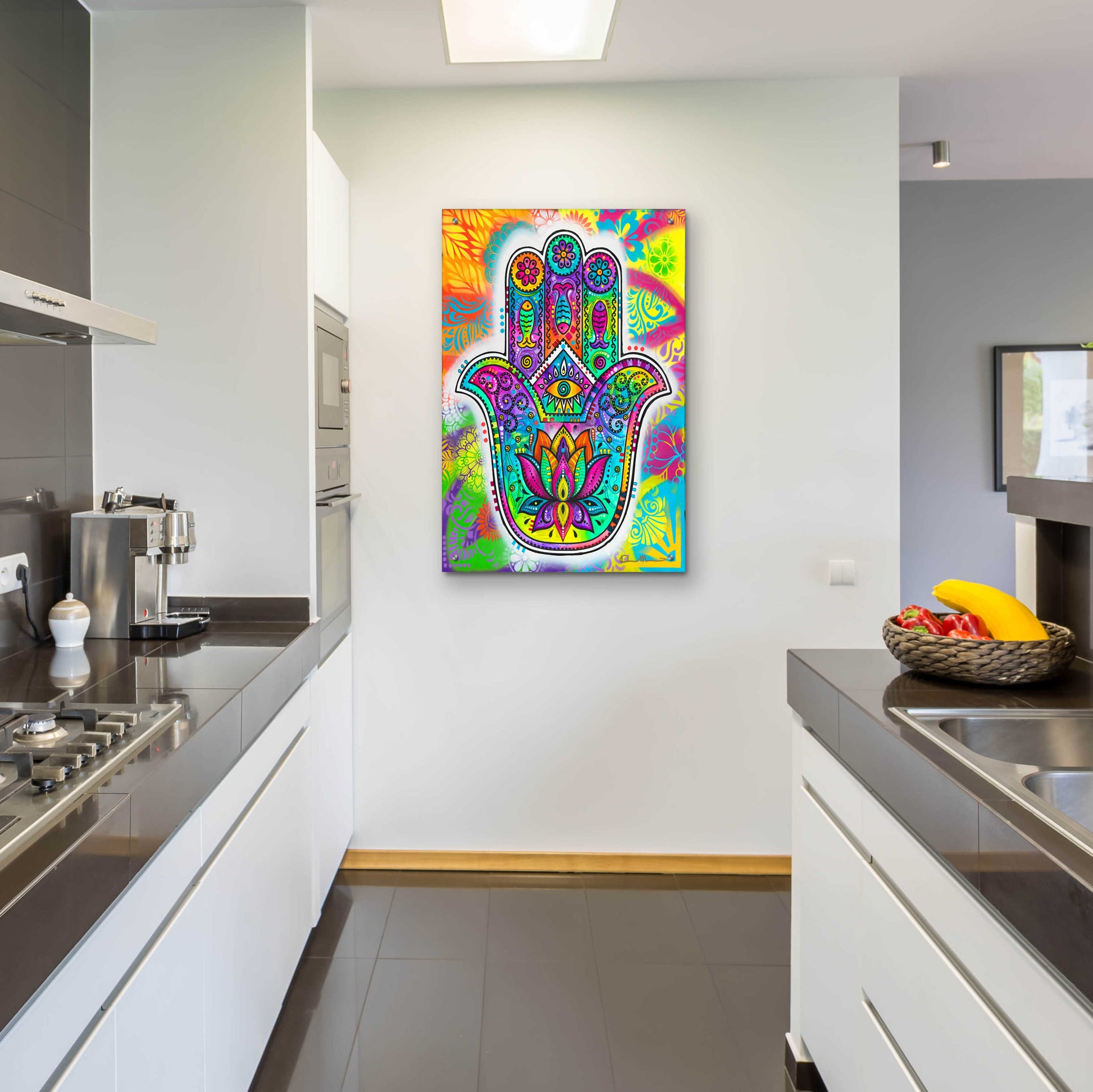 Epic Art 'Hamsa 2' by Dean Russo, Acrylic Glass Wall Art,24x36