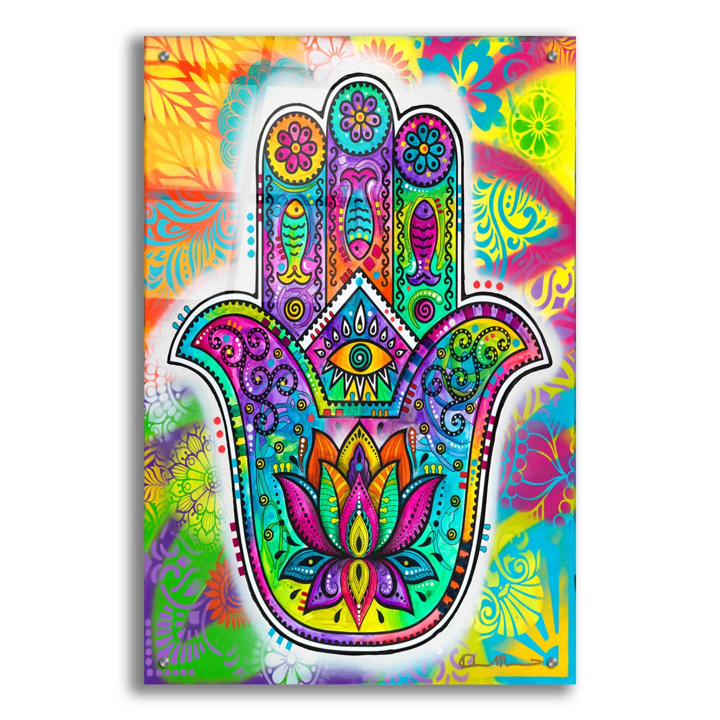 Epic Art 'Hamsa 2' by Dean Russo, Acrylic Glass Wall Art,24x36