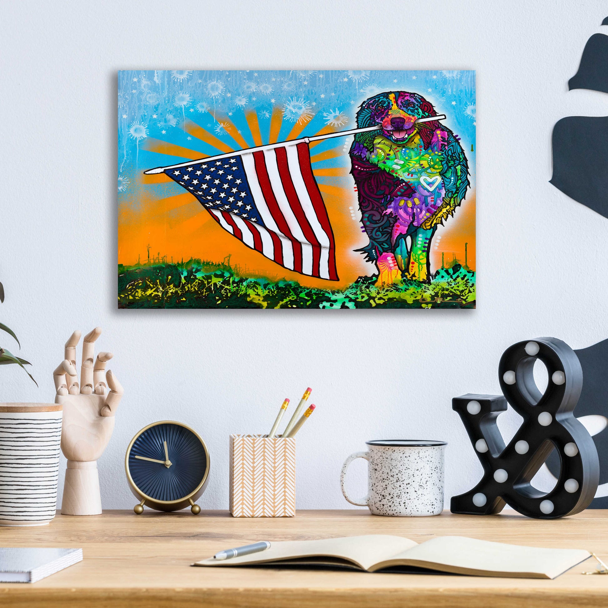 Epic Art 'Carrying the Flag' by Dean Russo, Acrylic Glass Wall Art,16x12