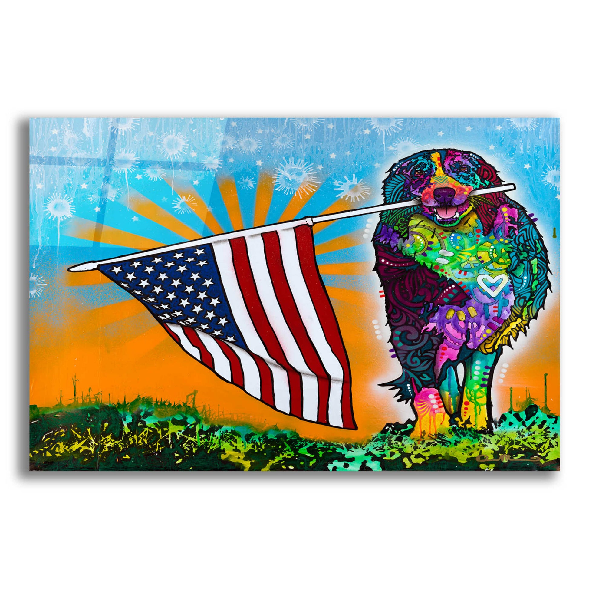 Epic Art 'Carrying the Flag' by Dean Russo, Acrylic Glass Wall Art,16x12