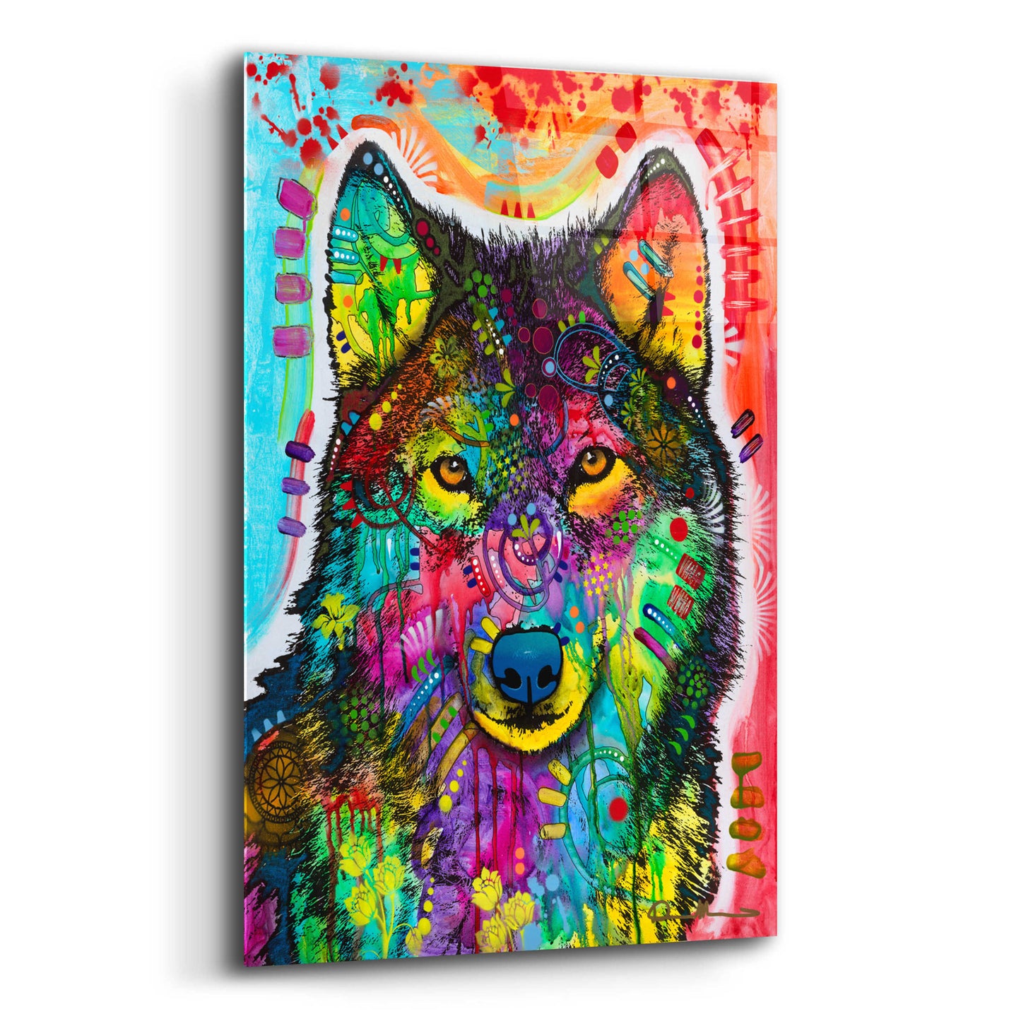 Epic Art 'Wolf 3' by Dean Russo, Acrylic Glass Wall Art,12x16