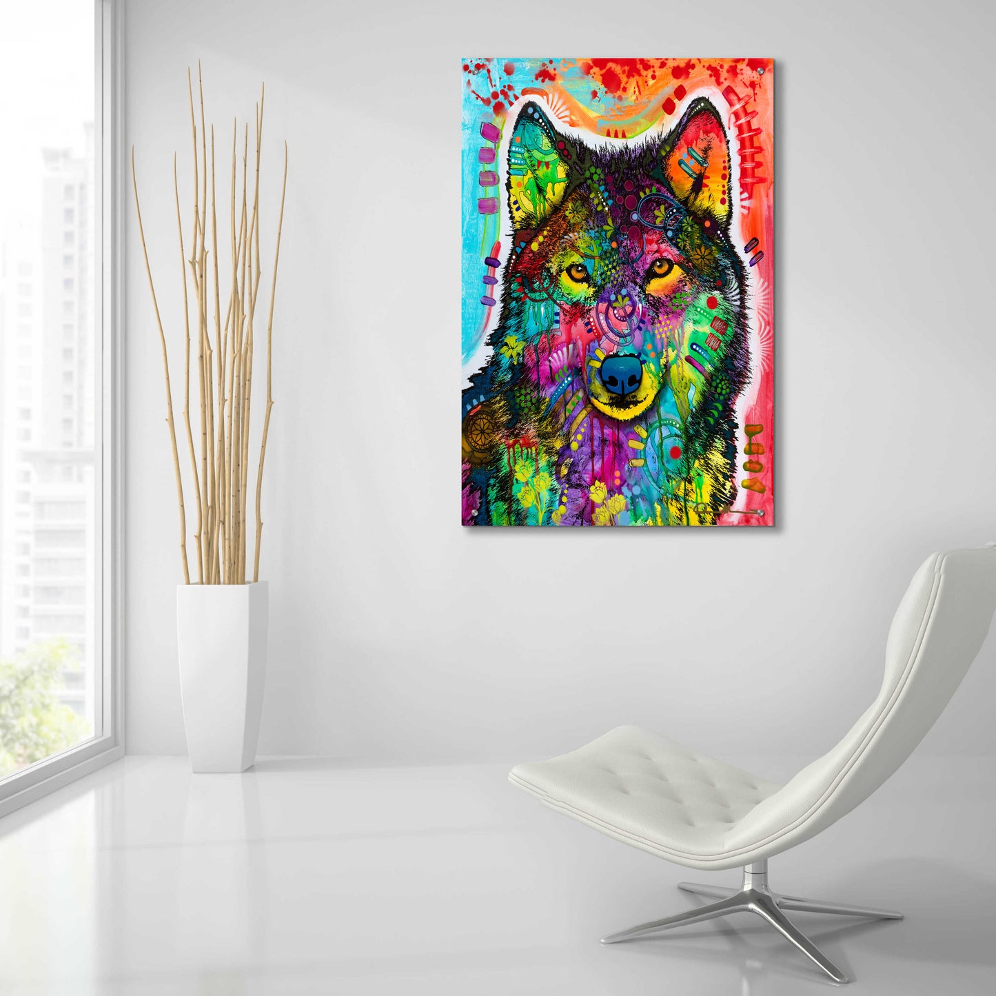 Epic Art 'Wolf 3' by Dean Russo, Acrylic Glass Wall Art,24x36