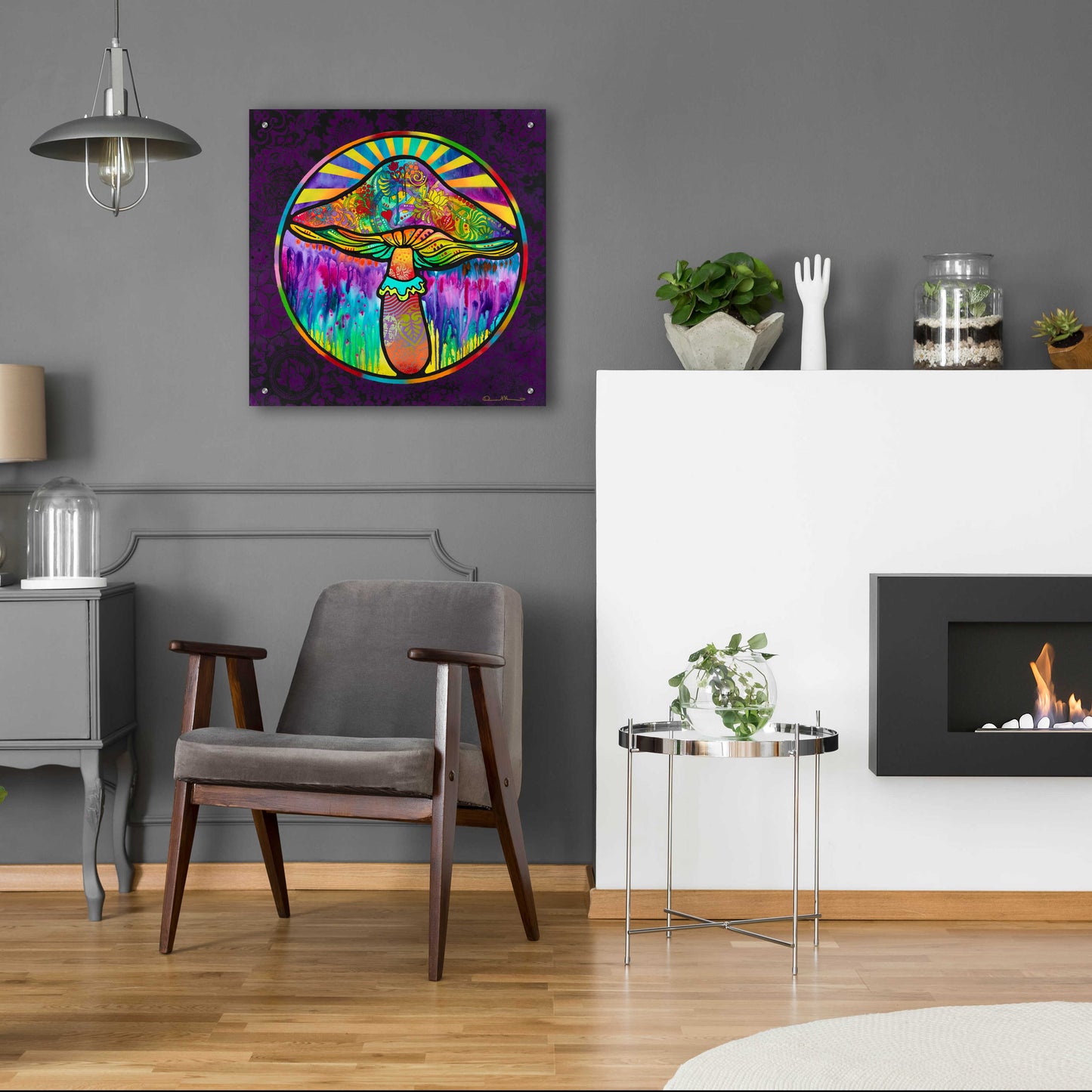 Epic Art 'Mushroom' by Dean Russo, Acrylic Glass Wall Art,24x24