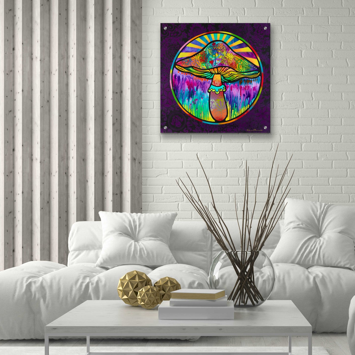 Epic Art 'Mushroom' by Dean Russo, Acrylic Glass Wall Art,24x24