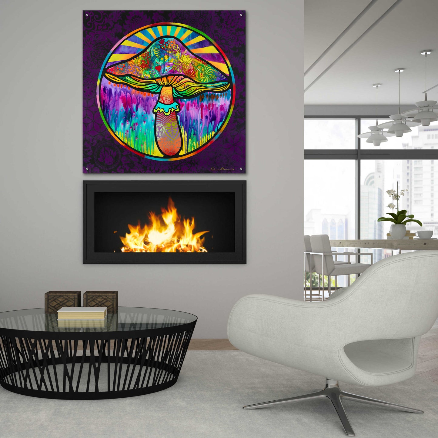 Epic Art 'Mushroom' by Dean Russo, Acrylic Glass Wall Art,36x36