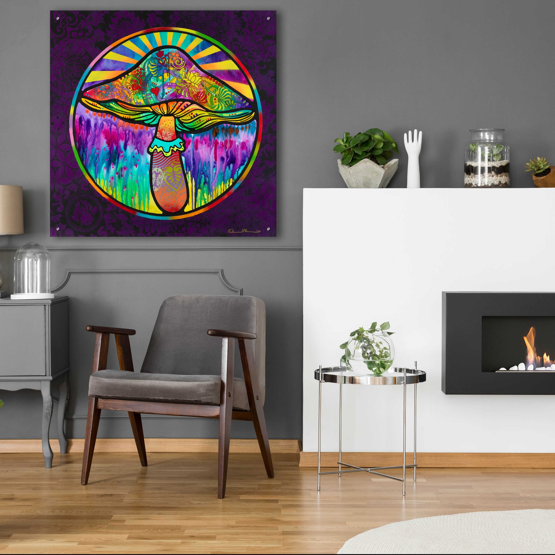 Epic Art 'Mushroom' by Dean Russo, Acrylic Glass Wall Art,36x36