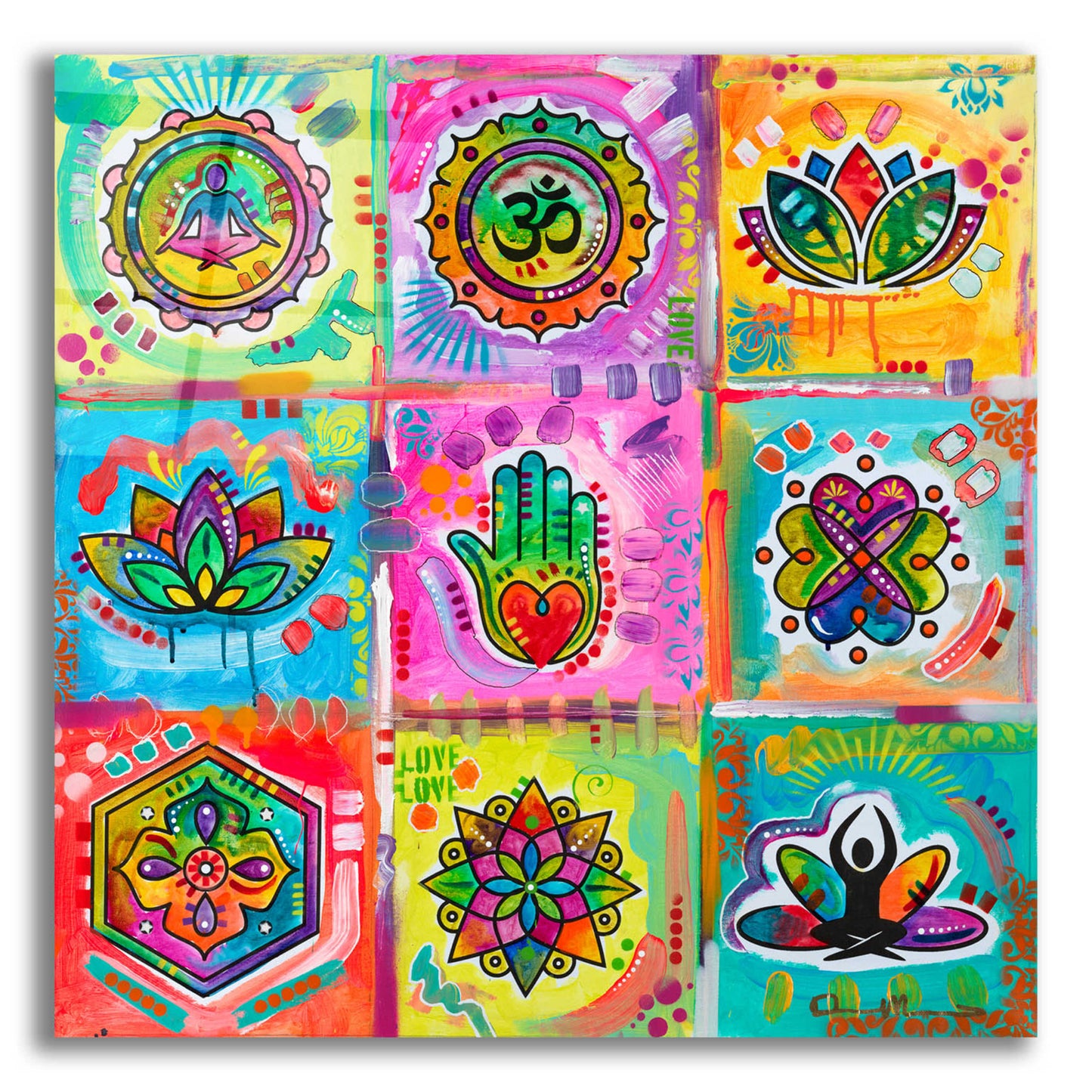 Epic Art 'Meditation Squares' by Dean Russo, Acrylic Glass Wall Art,12x12