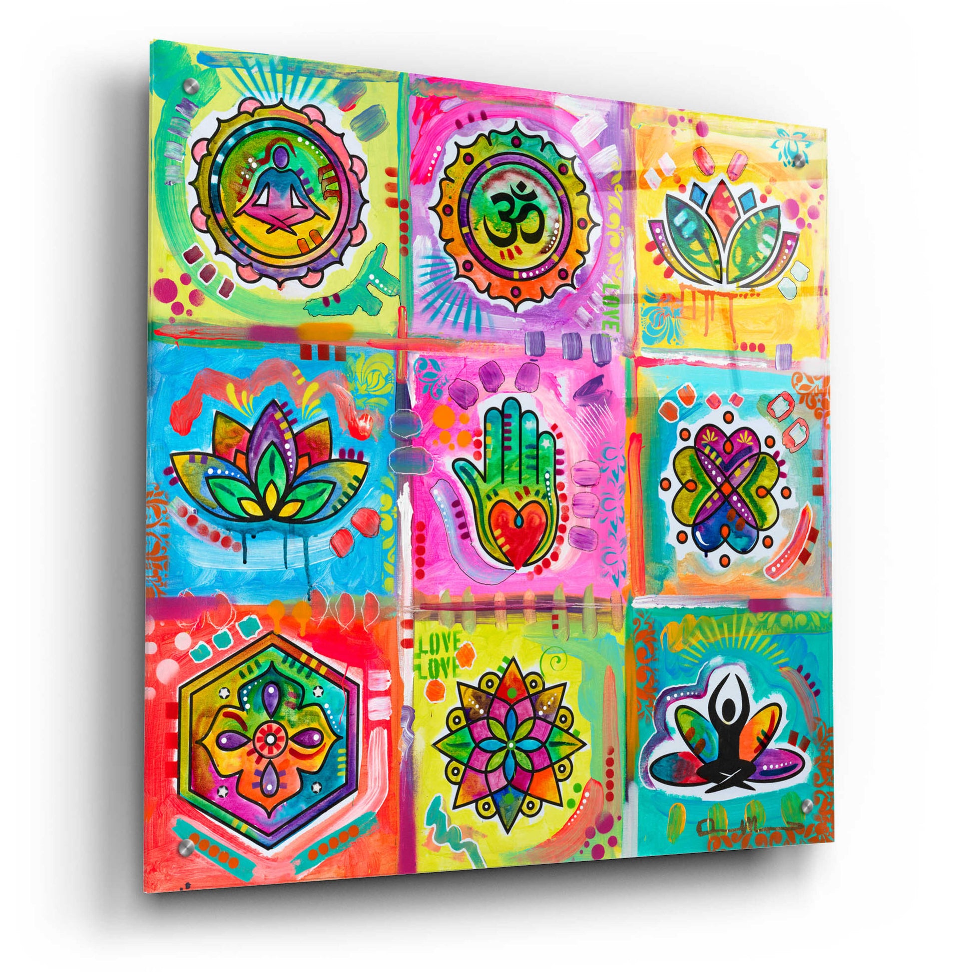 Epic Art 'Meditation Squares' by Dean Russo, Acrylic Glass Wall Art,24x24