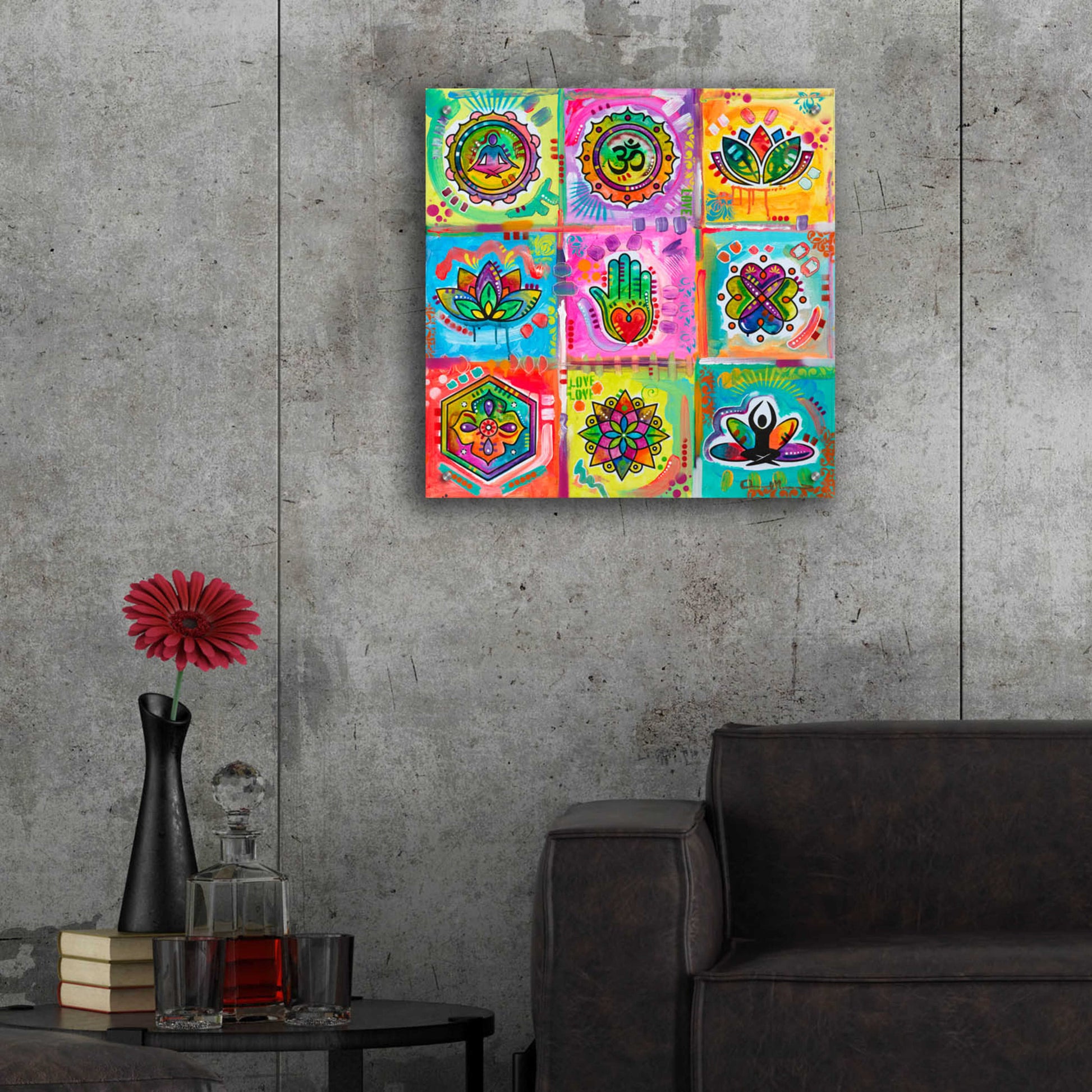 Epic Art 'Meditation Squares' by Dean Russo, Acrylic Glass Wall Art,24x24