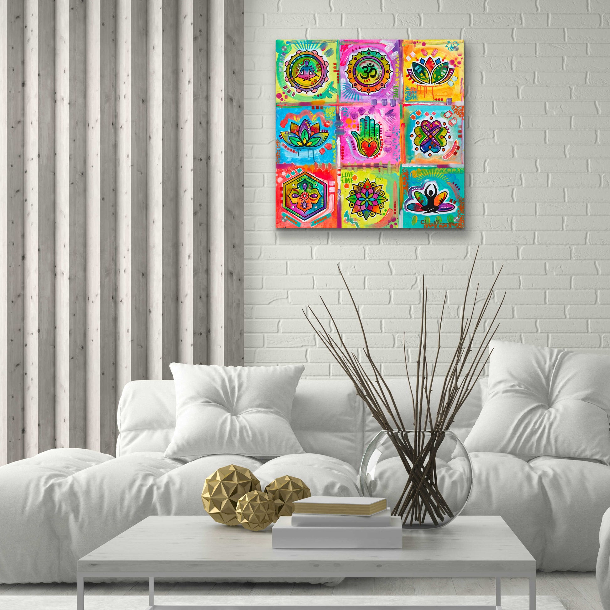 Epic Art 'Meditation Squares' by Dean Russo, Acrylic Glass Wall Art,24x24