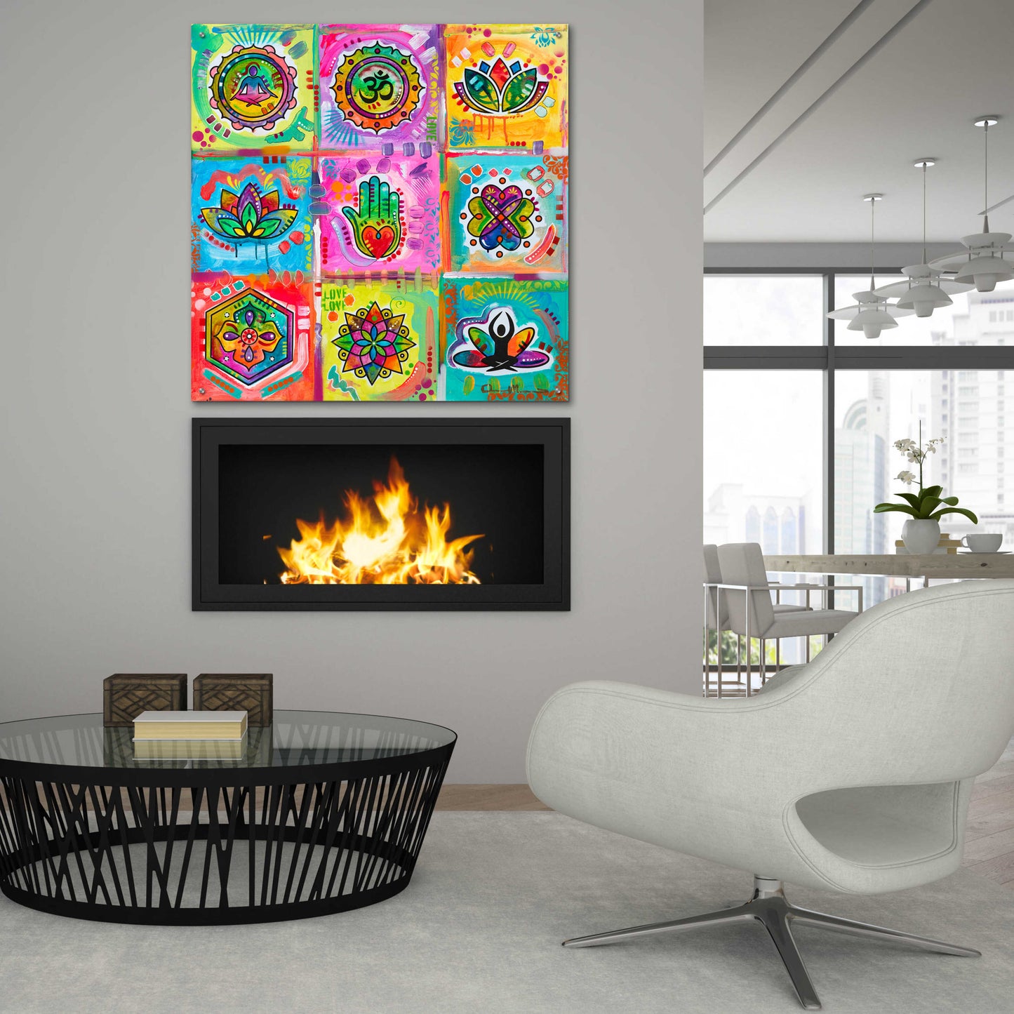 Epic Art 'Meditation Squares' by Dean Russo, Acrylic Glass Wall Art,36x36