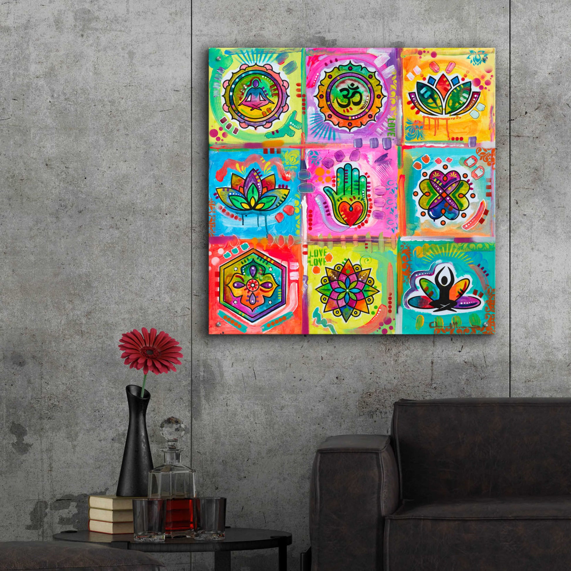 Epic Art 'Meditation Squares' by Dean Russo, Acrylic Glass Wall Art,36x36