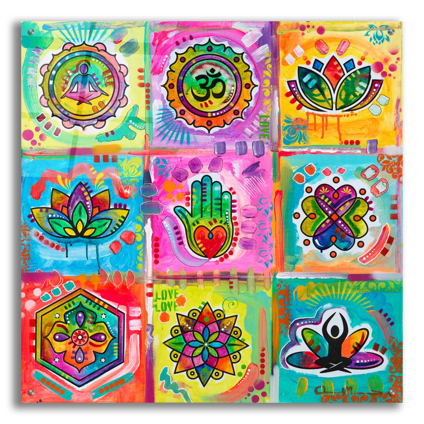 Epic Art 'Meditation Squares' by Dean Russo, Acrylic Glass Wall Art,36x36