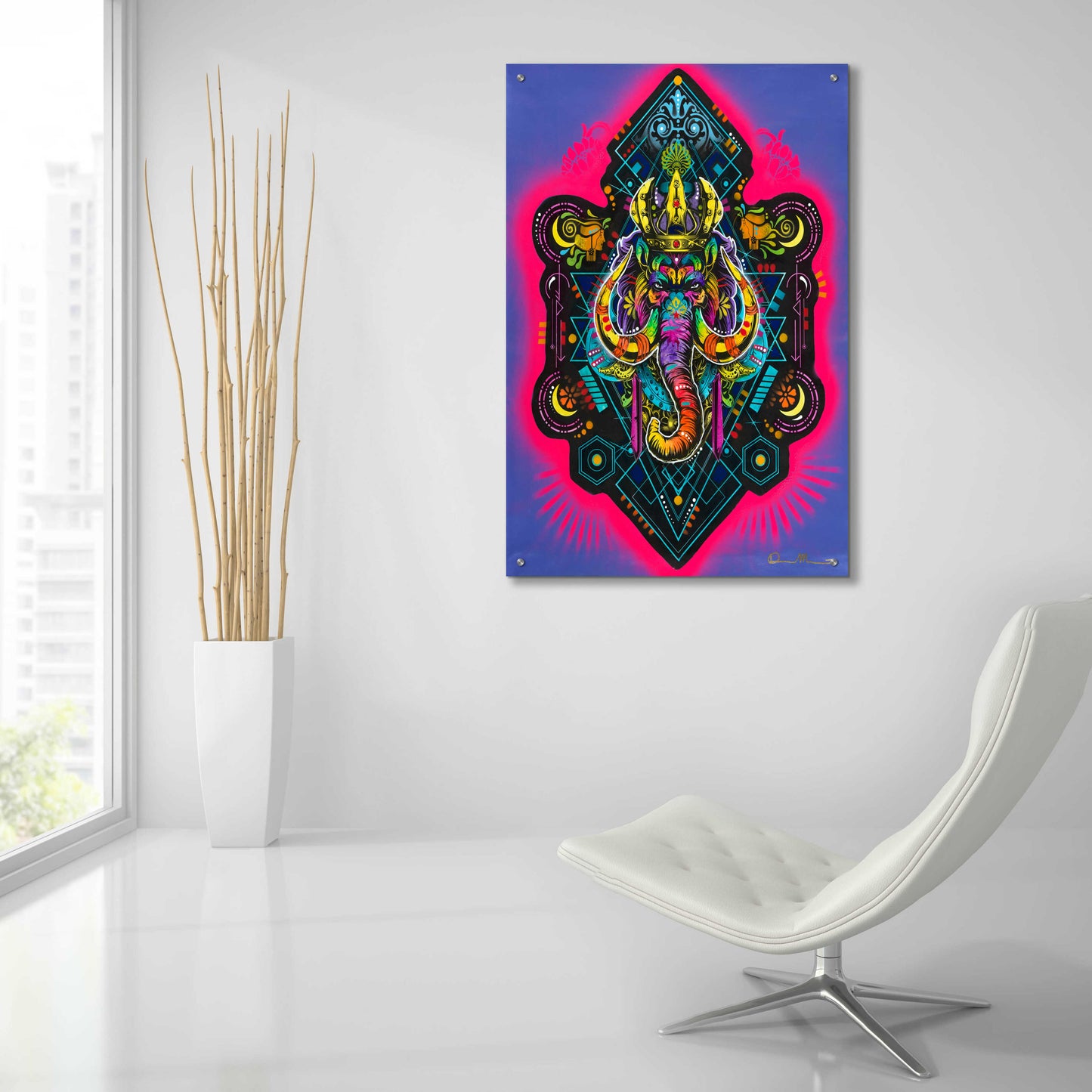 Epic Art 'King Elephant' by Dean Russo, Acrylic Glass Wall Art,24x36