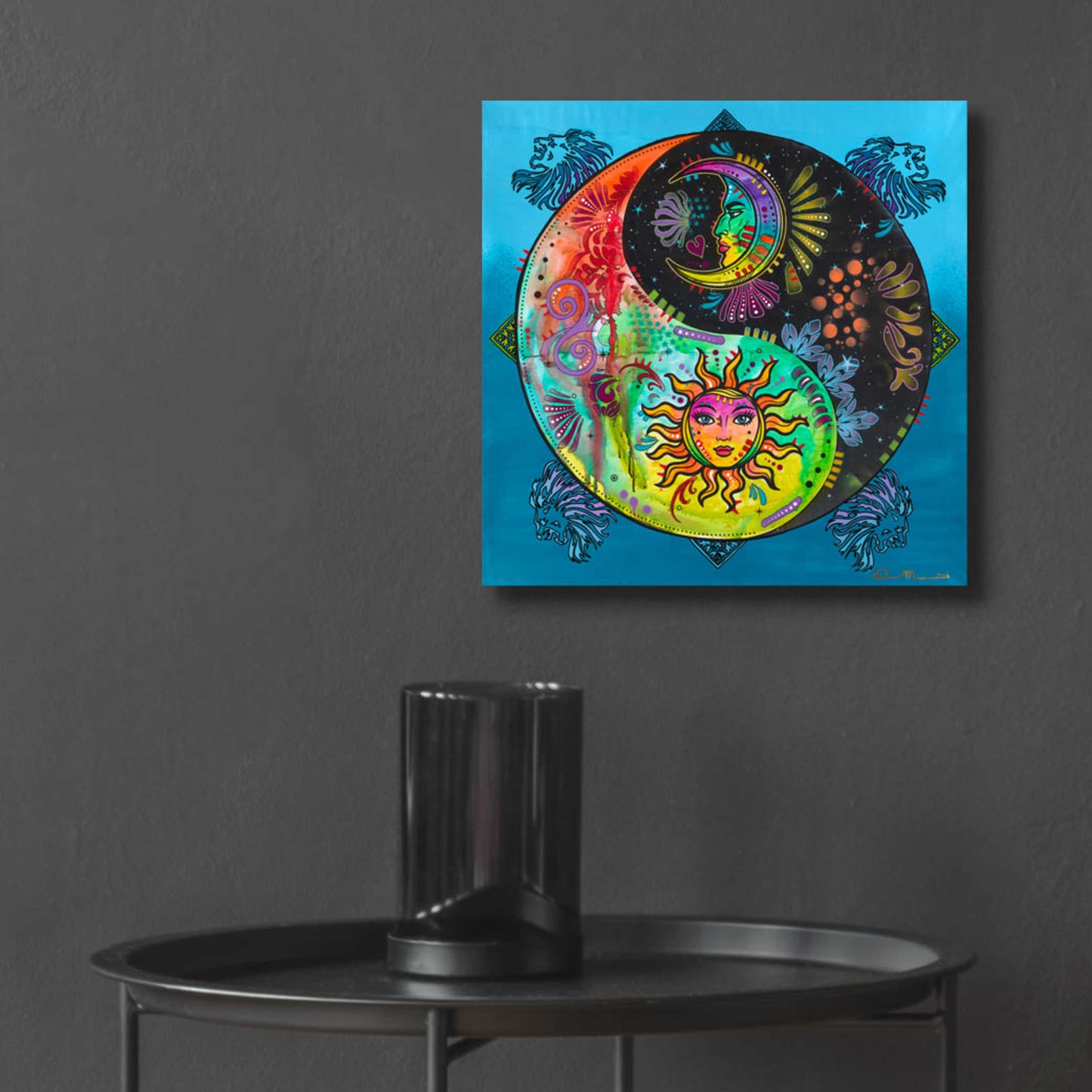 Epic Art 'Yin Yang - Sun and Moon' by Dean Russo, Acrylic Glass Wall Art,12x12