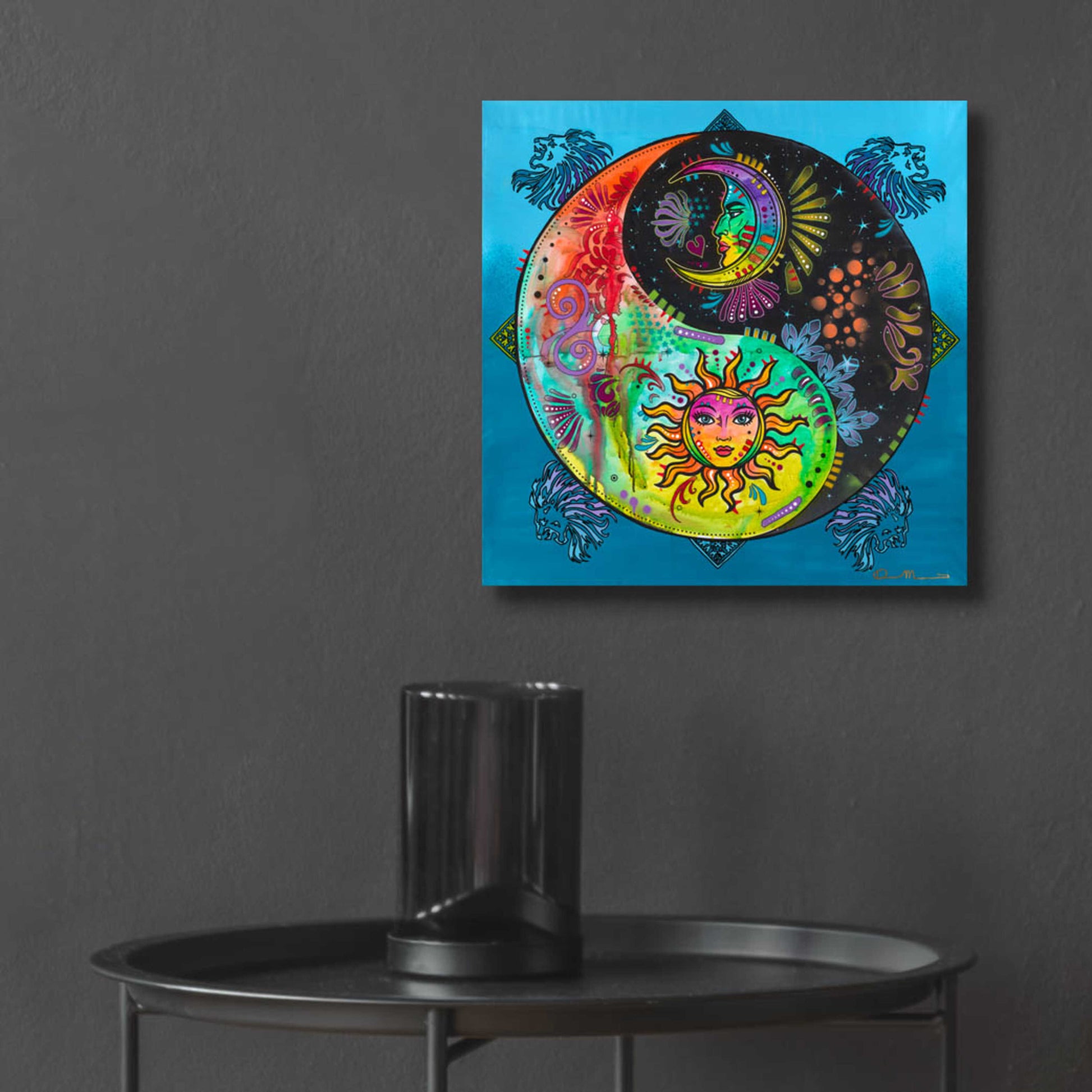 Epic Art 'Yin Yang - Sun and Moon' by Dean Russo, Acrylic Glass Wall Art,12x12