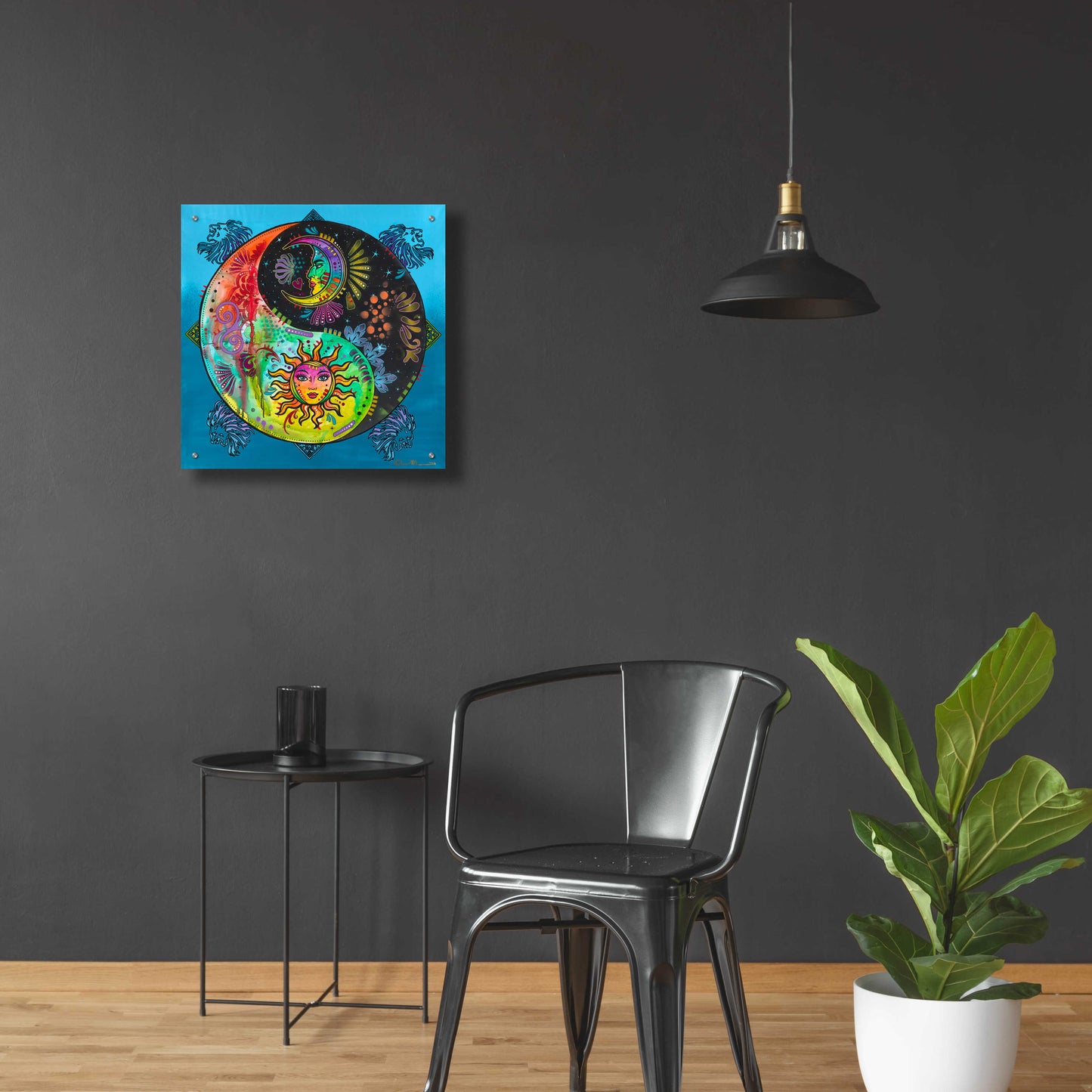 Epic Art 'Yin Yang - Sun and Moon' by Dean Russo, Acrylic Glass Wall Art,24x24