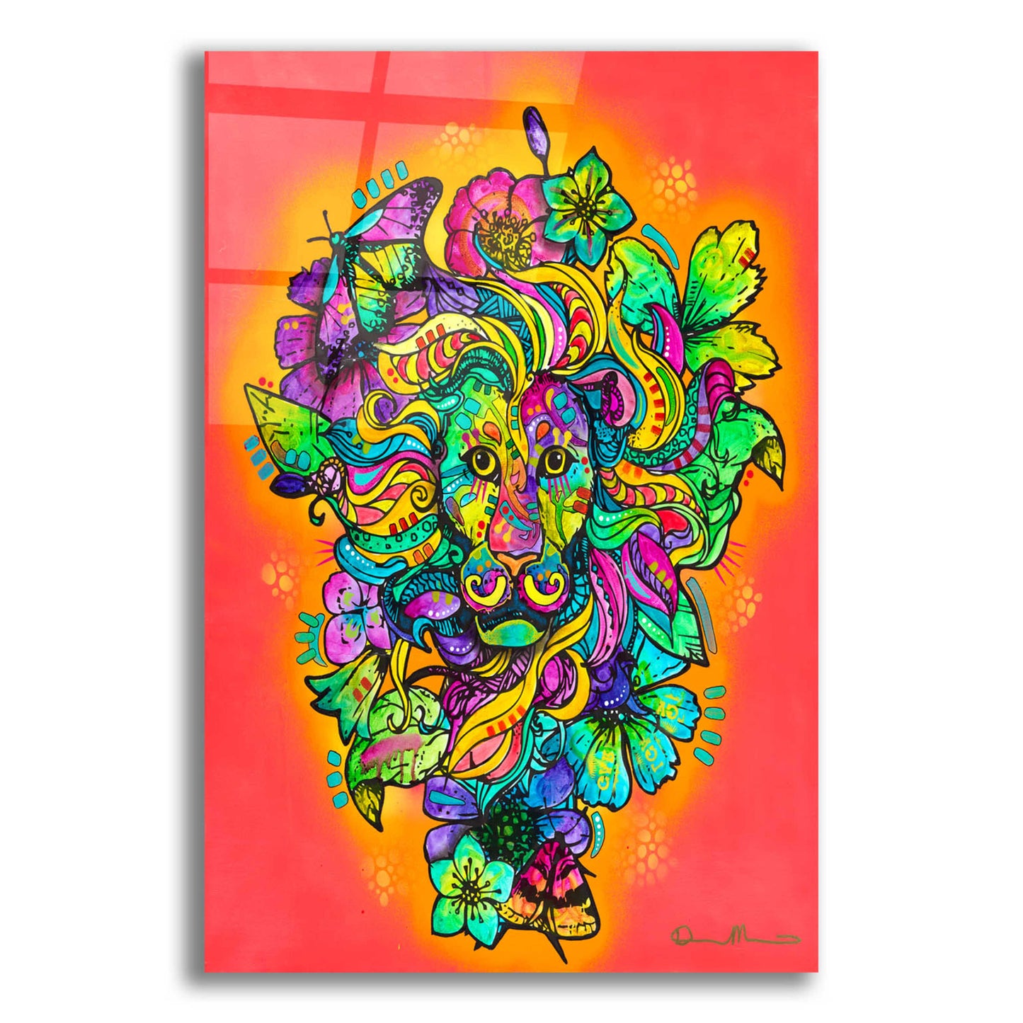 Epic Art 'Pretty Kitty Lion' by Dean Russo, Acrylic Glass Wall Art,12x16