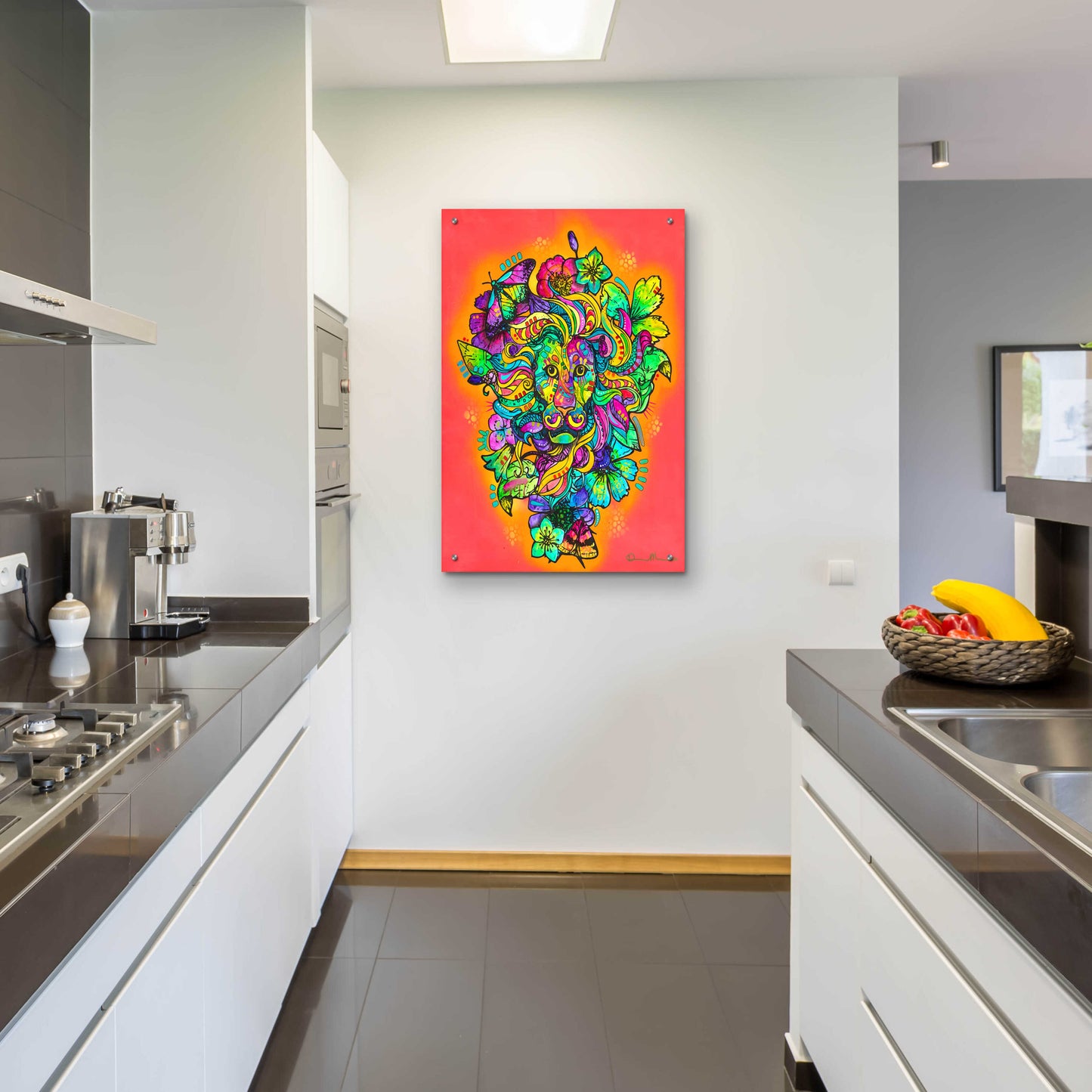 Epic Art 'Pretty Kitty Lion' by Dean Russo, Acrylic Glass Wall Art,24x36