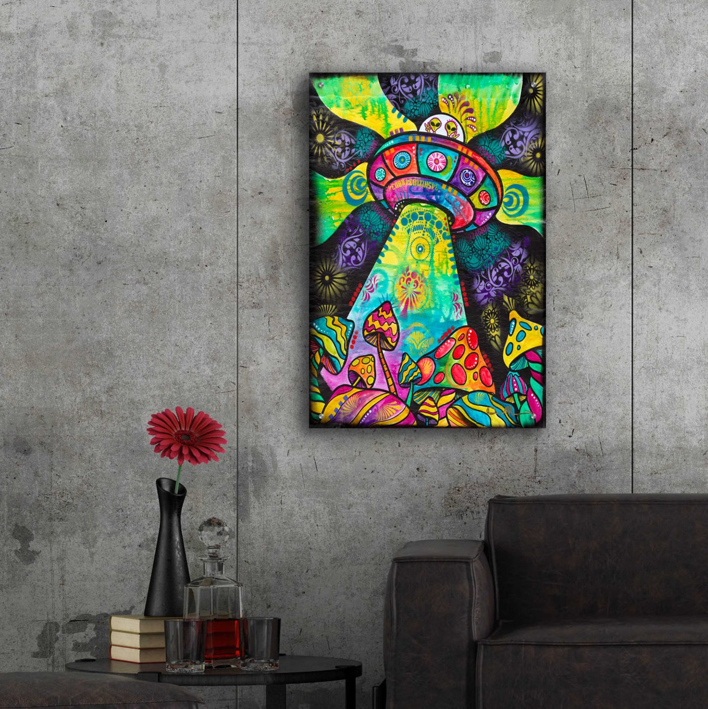 Epic Art 'We Come in Peace' by Dean Russo, Acrylic Glass Wall Art,24x36