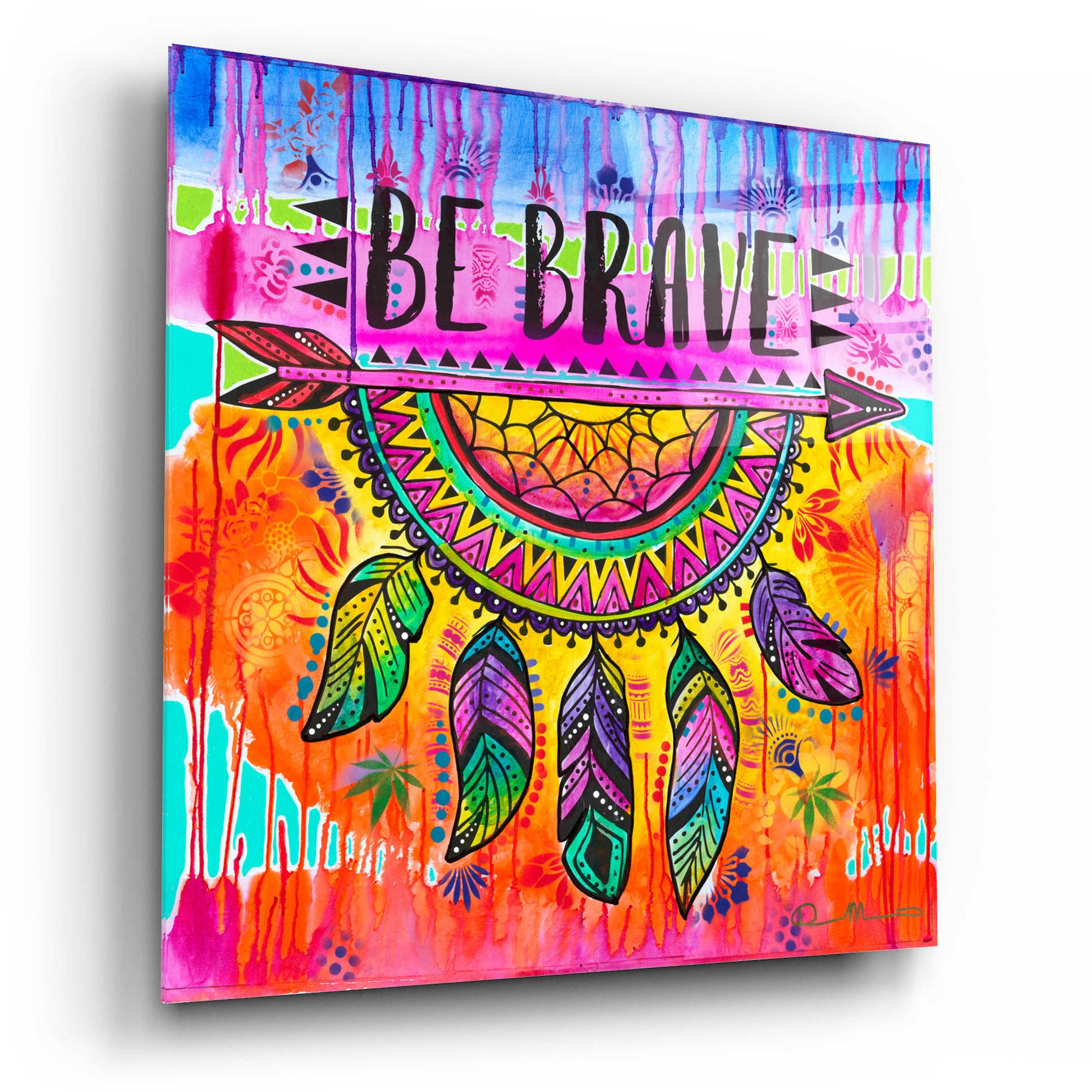 Epic Art 'Be Brave' by Dean Russo, Acrylic Glass Wall Art,12x12