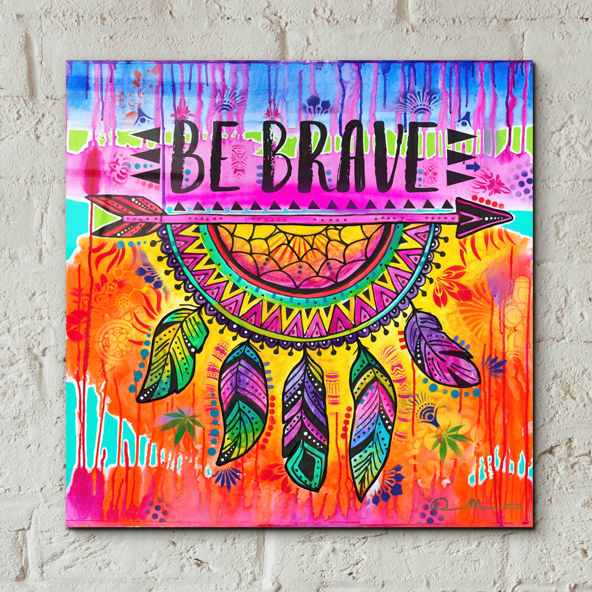 Epic Art 'Be Brave' by Dean Russo, Acrylic Glass Wall Art,12x12